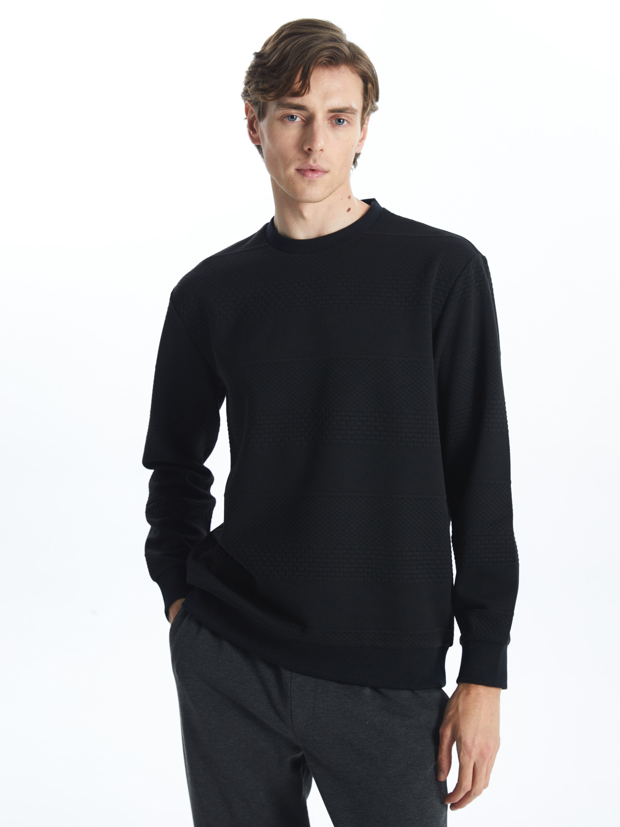 LCW Vision Bisiklet Yaka Uzun Kollu Erkek Sweatshirt