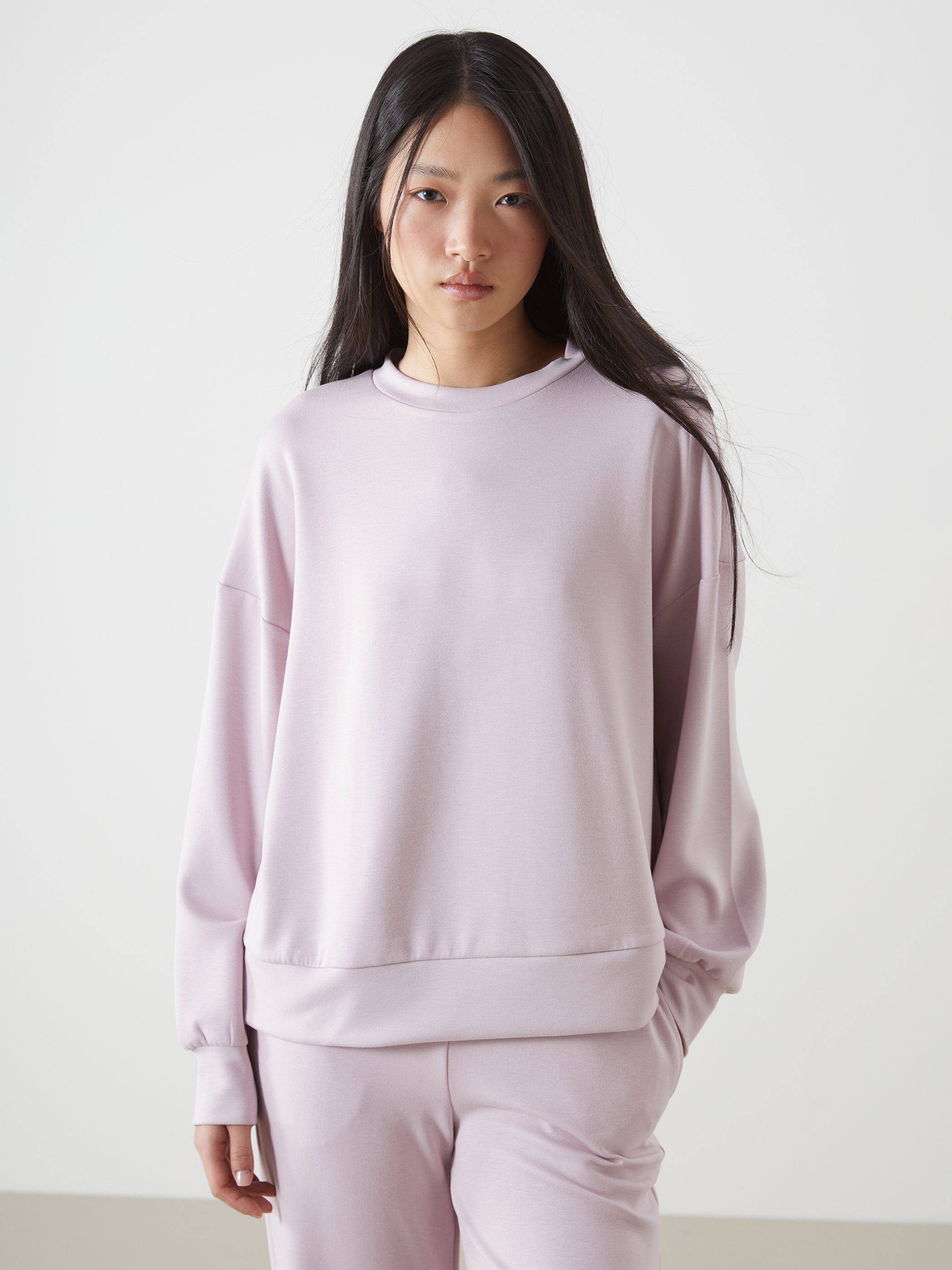 LCW Vision Bisiklet Yaka Oversize Kadın Sweatshirt