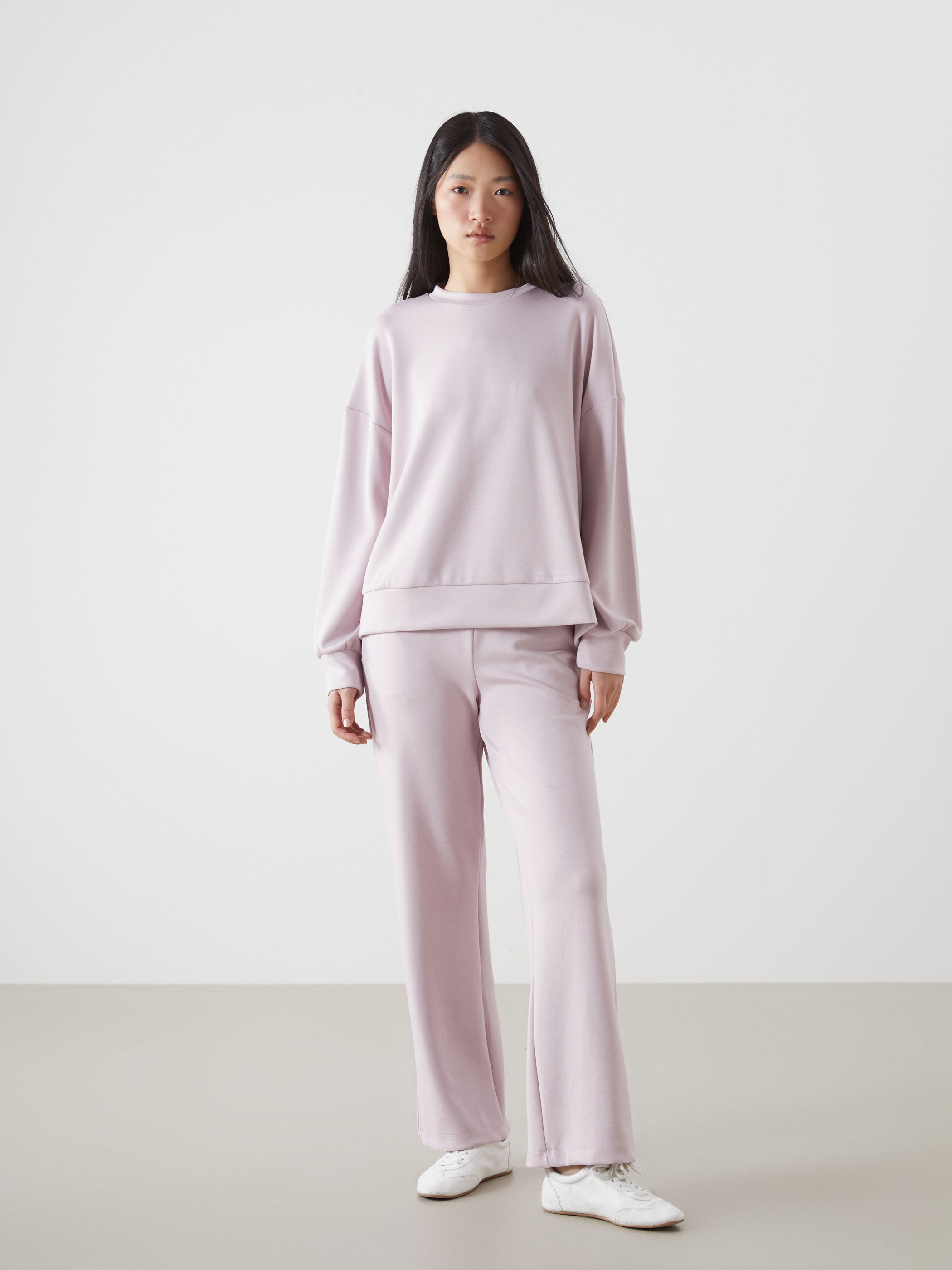 LCW Vision Bisiklet Yaka Oversize Kadın Sweatshirt görsel 2