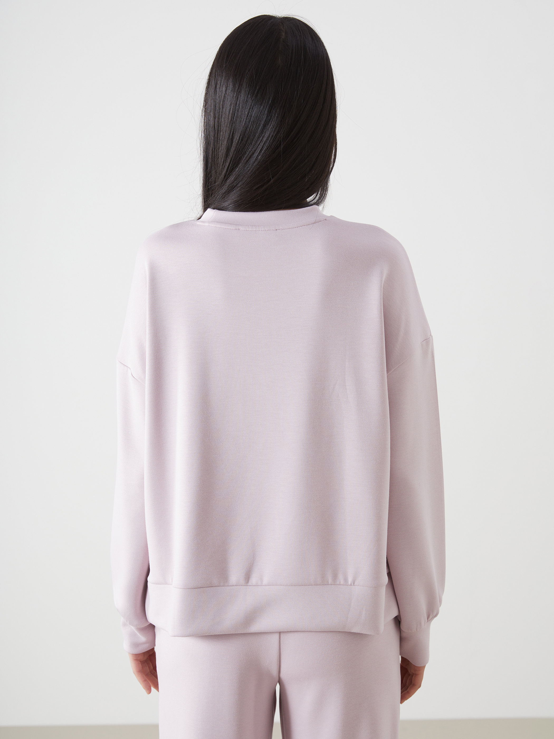 LCW Vision Bisiklet Yaka Oversize Kadın Sweatshirt görsel 4