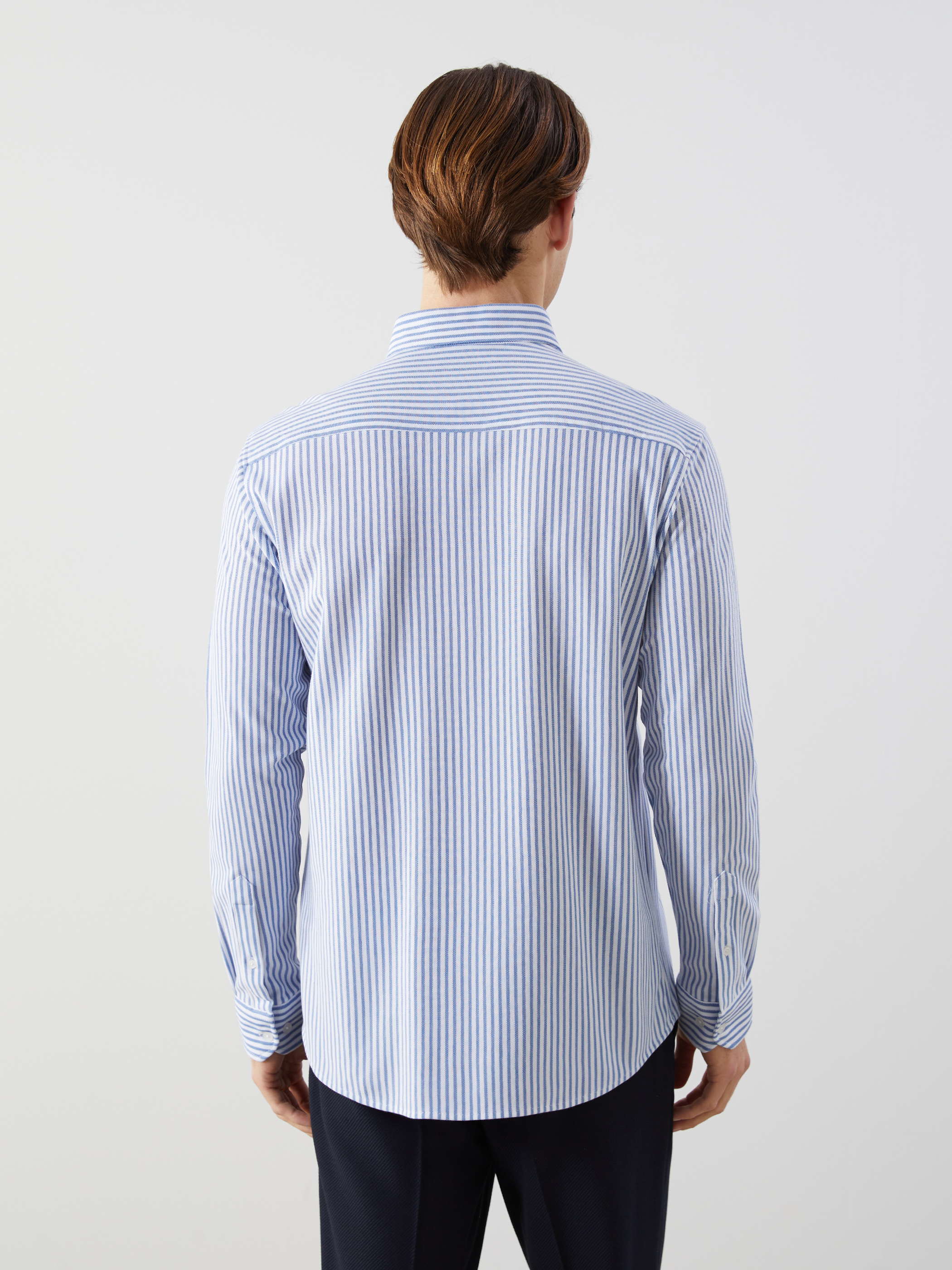 SOUTHBLUE Slim Fit Uzun Kollu Çizgili Erkek Gömlek görsel 7