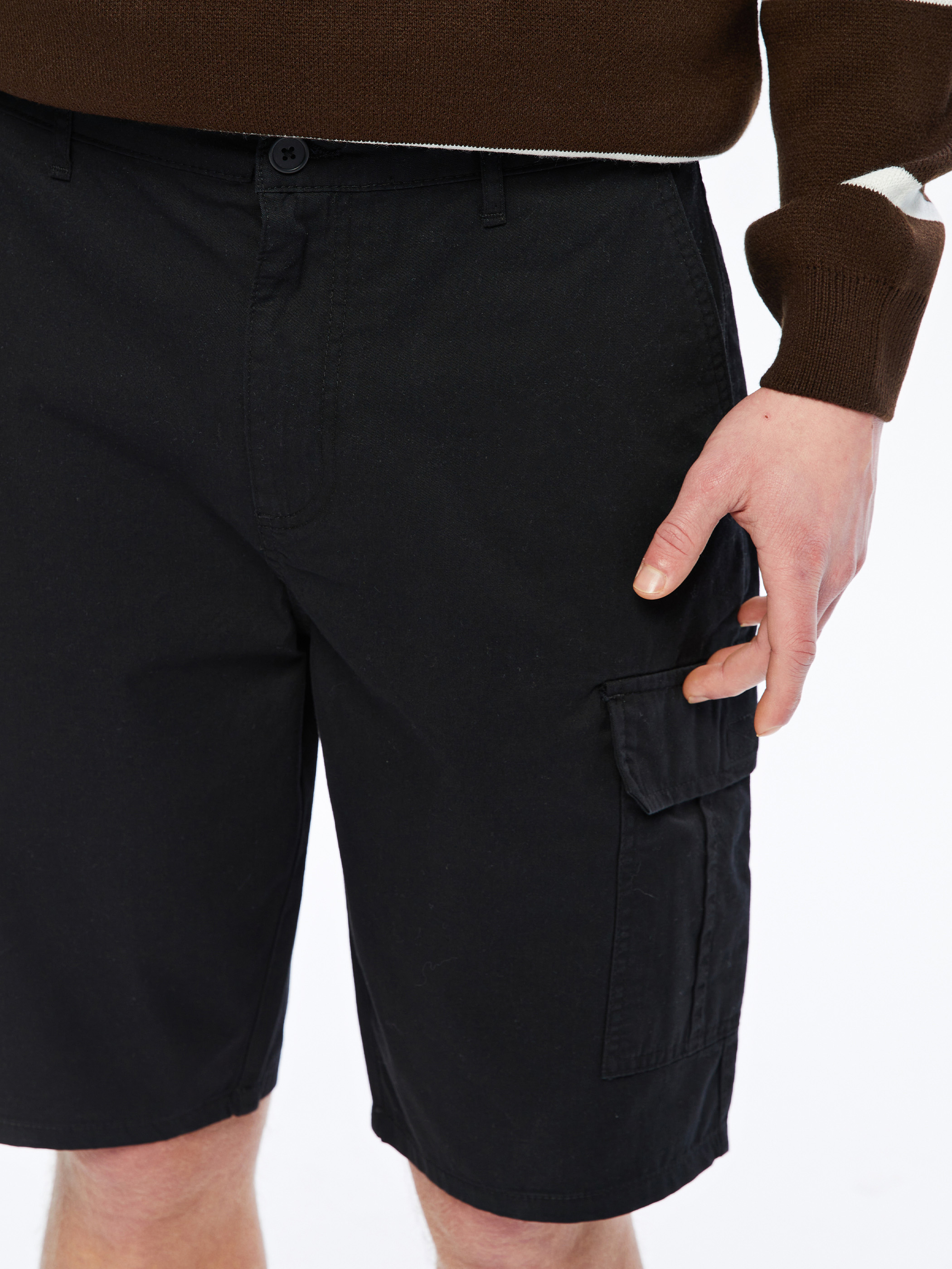 XSIDE Standart Kalıp Gabardin Erkek Kargo Şort görsel 3