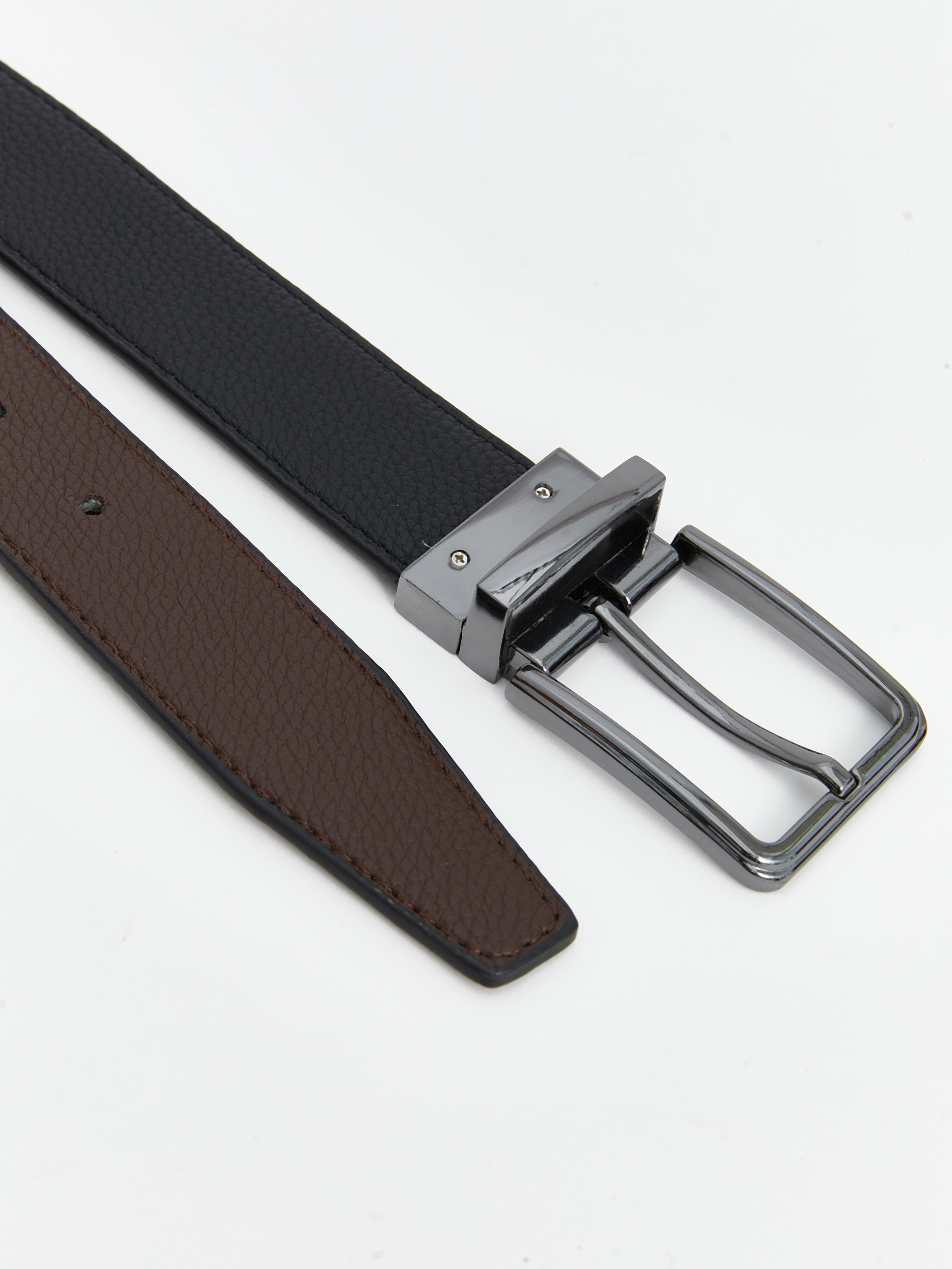 LCW ACCESSORIES Çift Yönlü Deri Görünümlü Erkek Kemer görsel 4