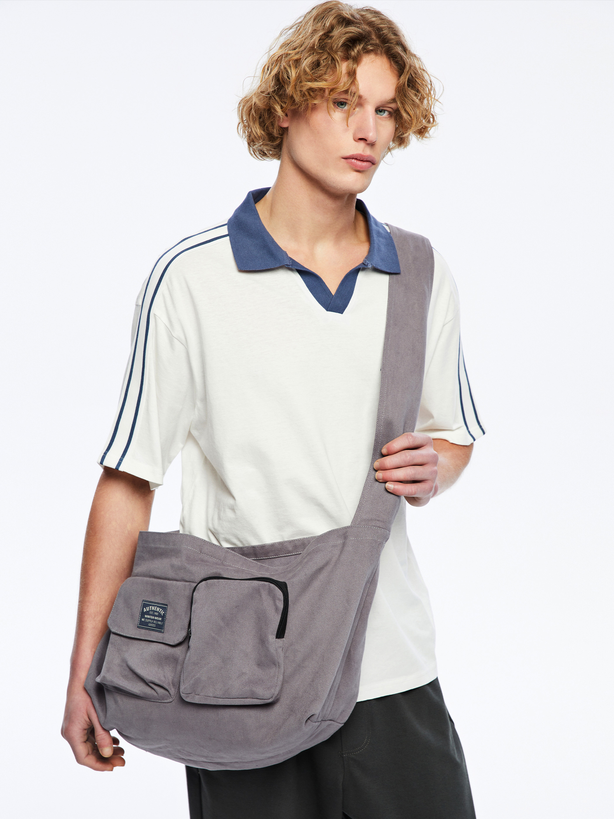 LCW ACCESSORIES Yazı Nakışlı Erkek Omuz Çantası