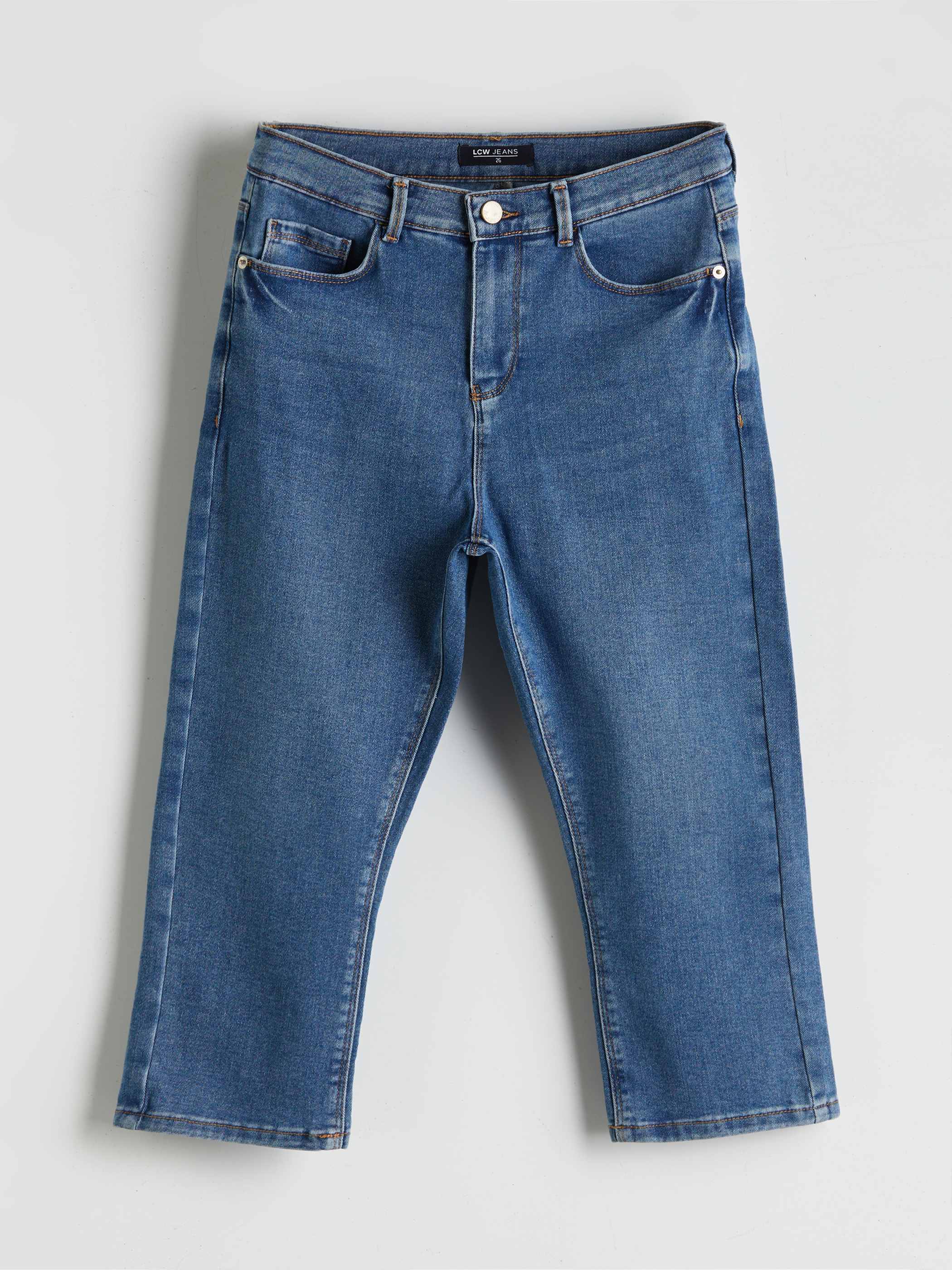 LCW Jeans Dar Fit Kadın Jean Kapri görsel 5