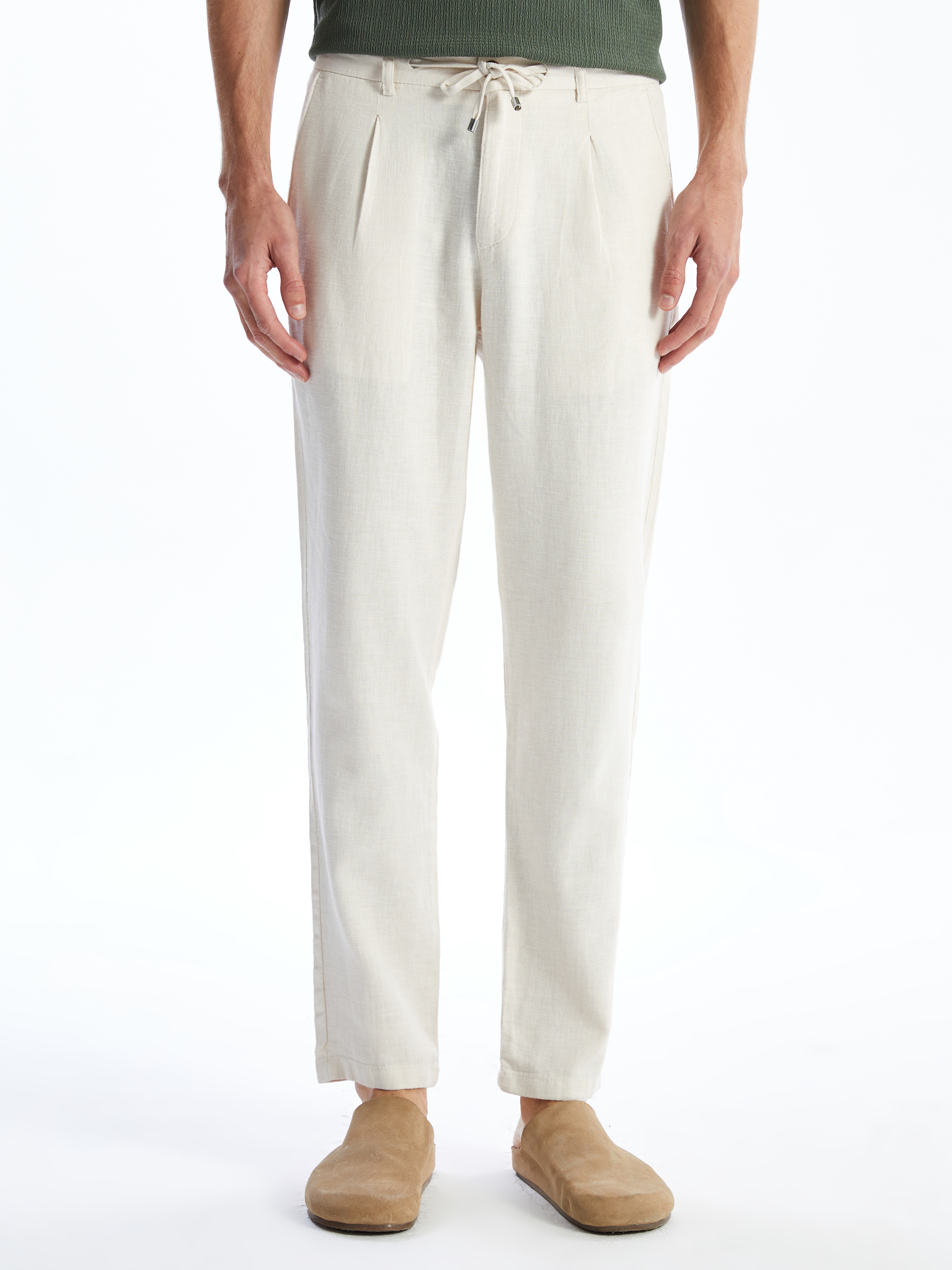LCW Vision Slim Fit Keten Karışımlı Erkek Pantolon görsel 2