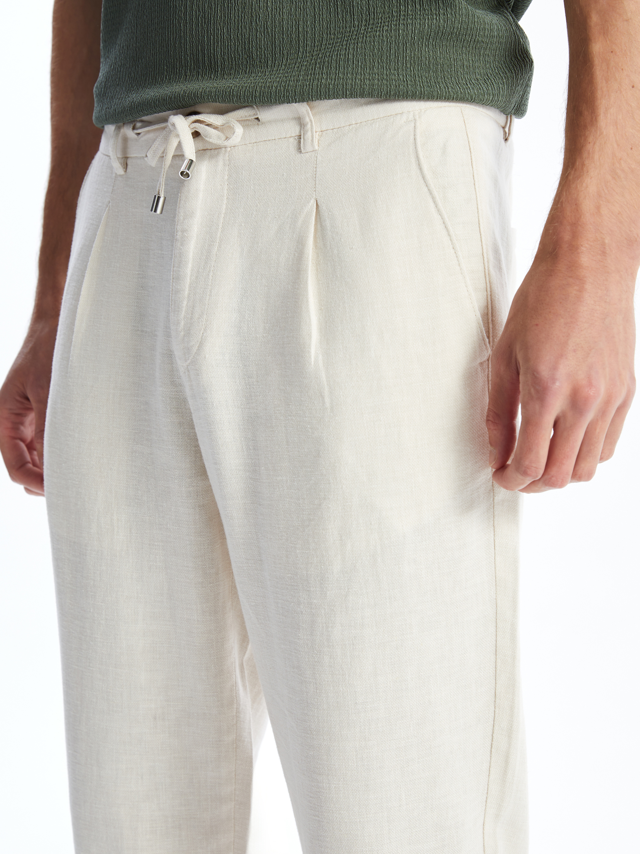 LCW Vision Slim Fit Keten Karışımlı Erkek Pantolon görsel 3