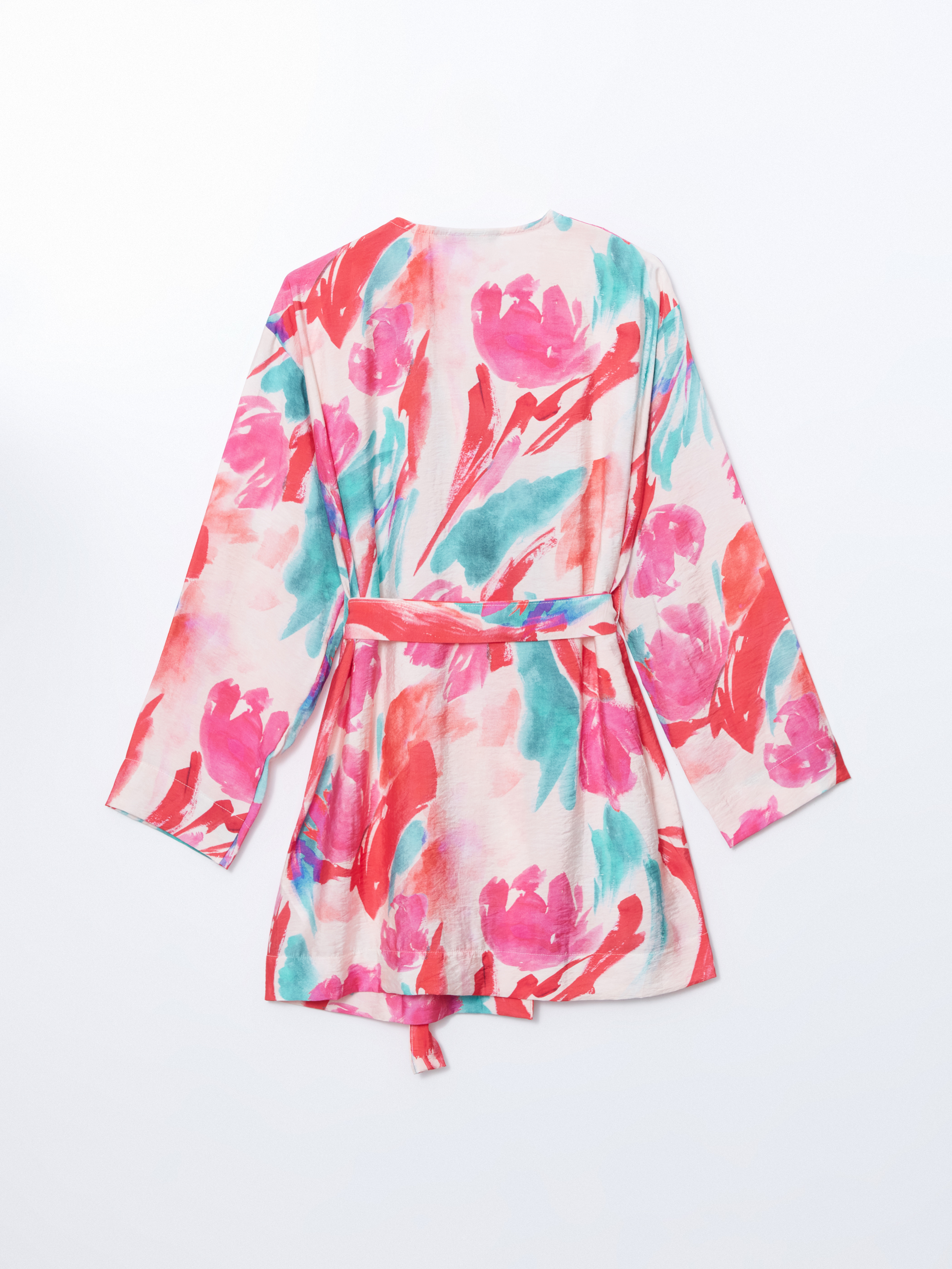 LCW Modest Şal Yaka Desenli Oversize Kadın Kimono görsel 6