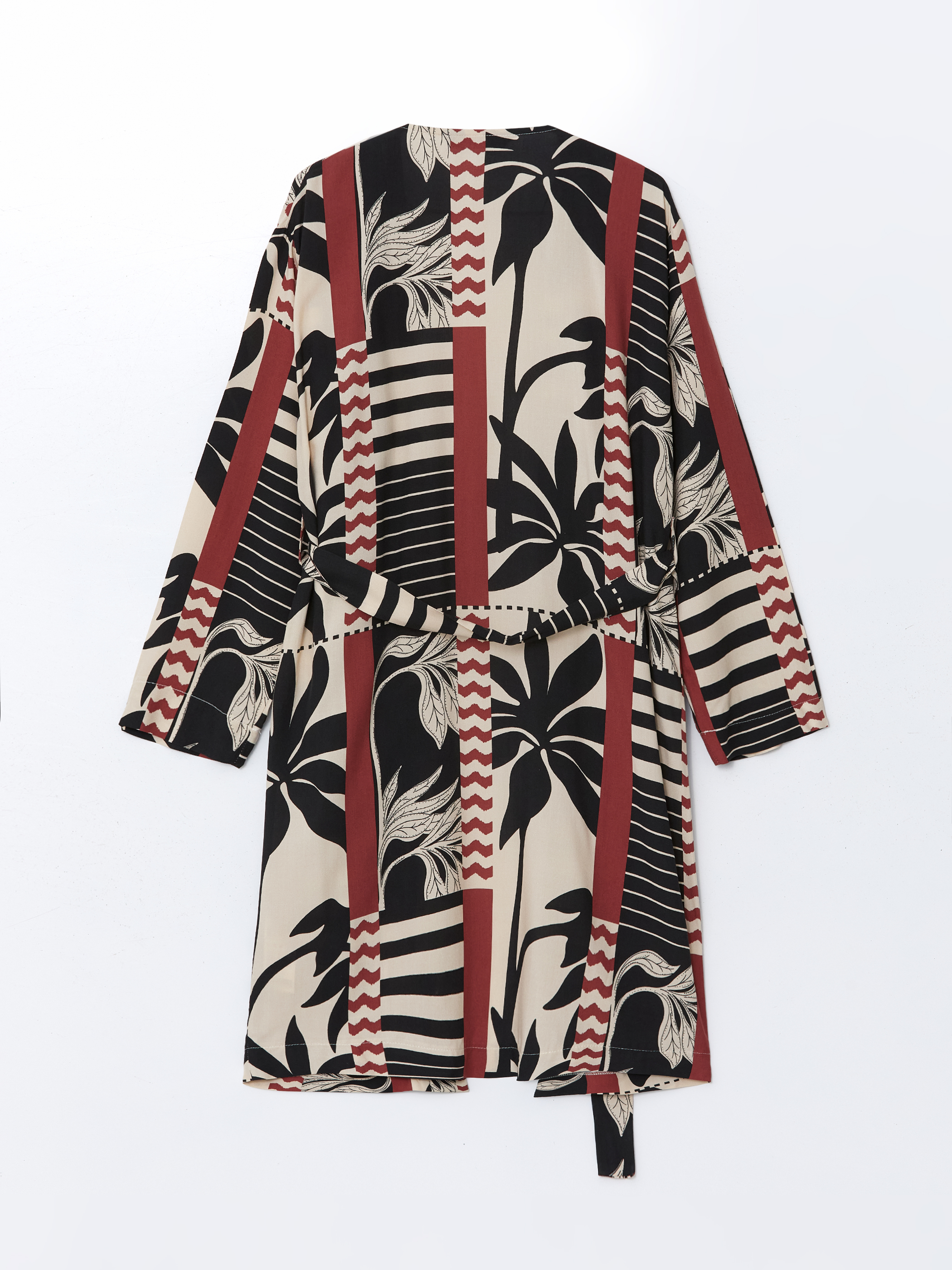 LCW Modest Şal Yaka Desenli Oversize Kadın Kimono görsel 6