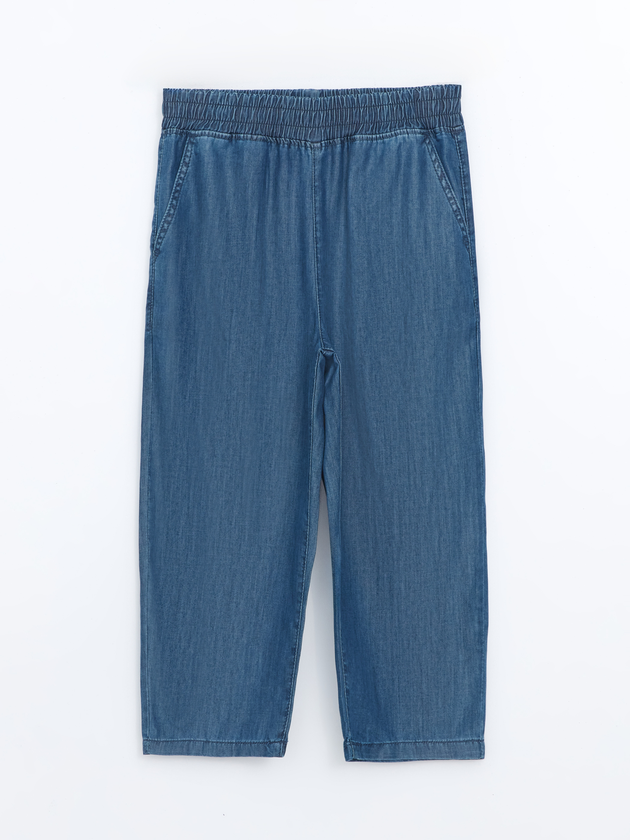 LCW ECO Beli Lastikli Kadın Jean Kapri görsel 5