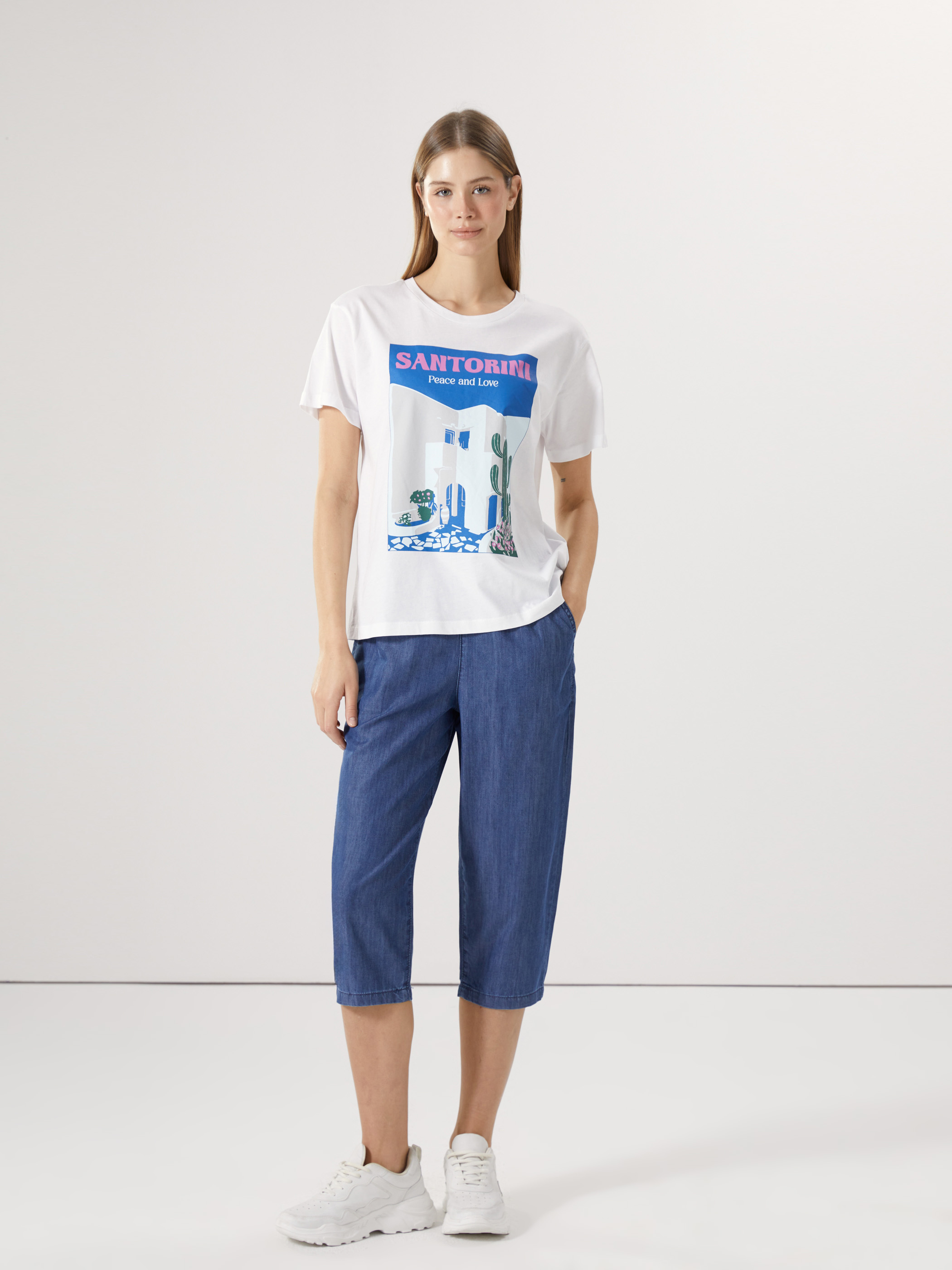 LCW ECO Beli Lastikli Kadın Jean Kapri