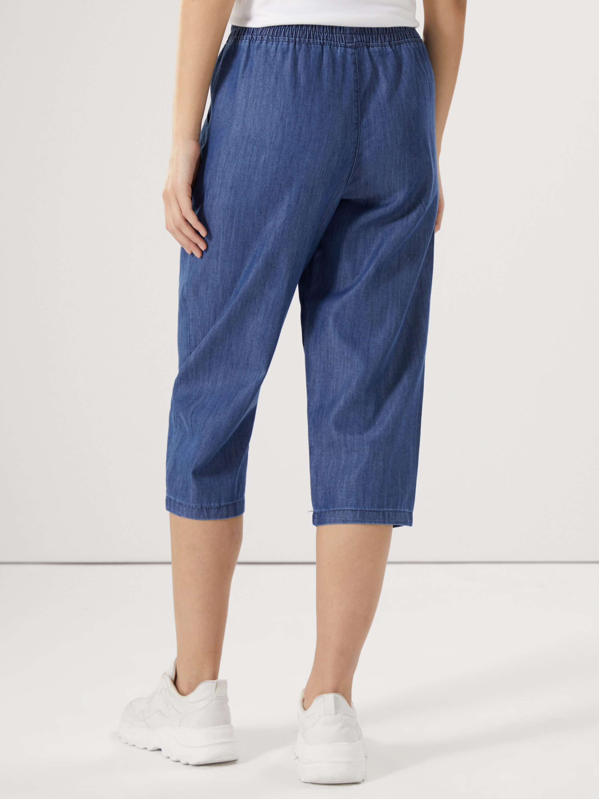 LCW ECO Beli Lastikli Kadın Jean Kapri görsel 4