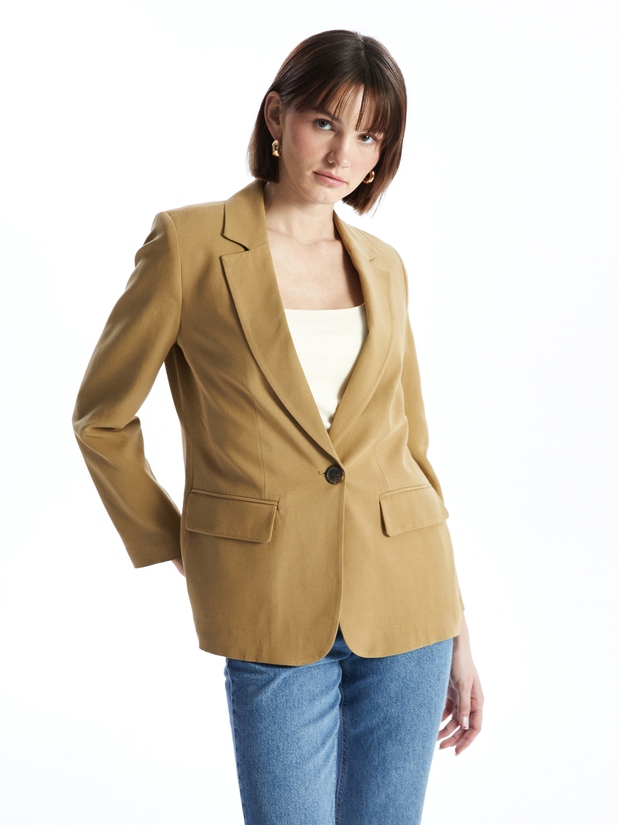 LCW Vision Keten Karışımlı Kadın Blazer Ceket