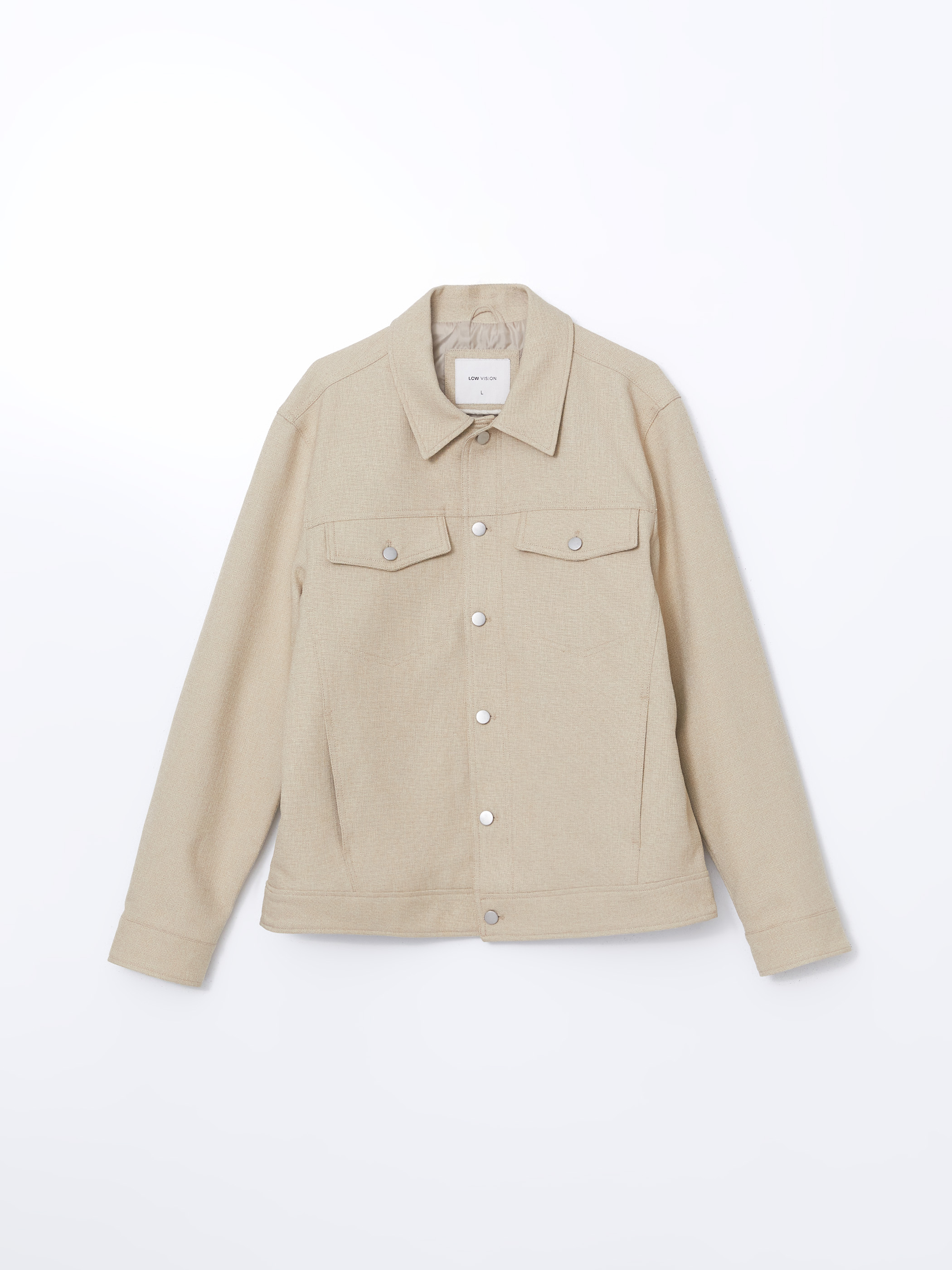 LCW Vision Slim Fit Gömlek Yaka Erkek Ceket görsel 5