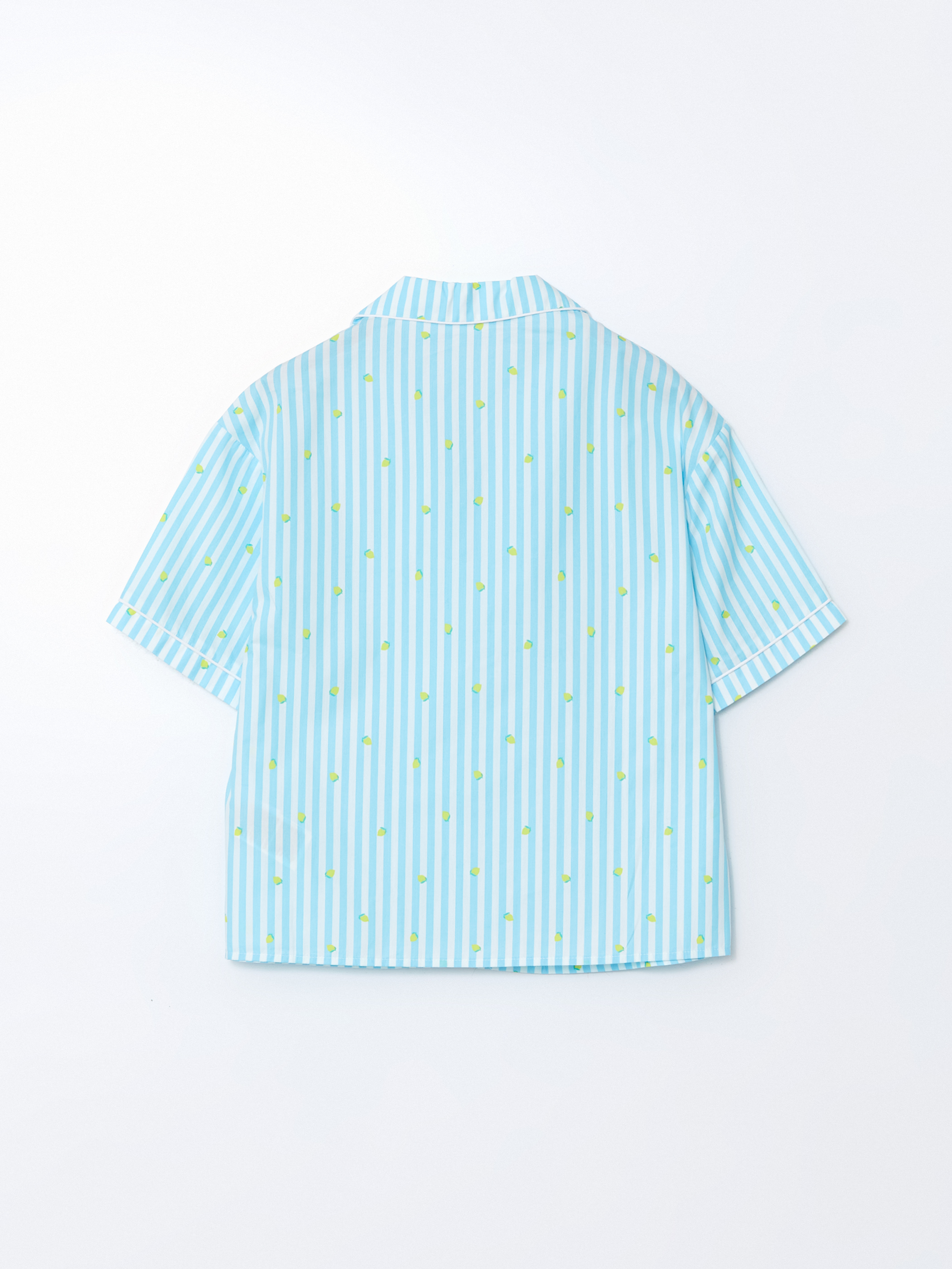 LCW DREAM Gömlek Yaka Çizgili Kadın Şortlu Pijama Takımı görsel 8