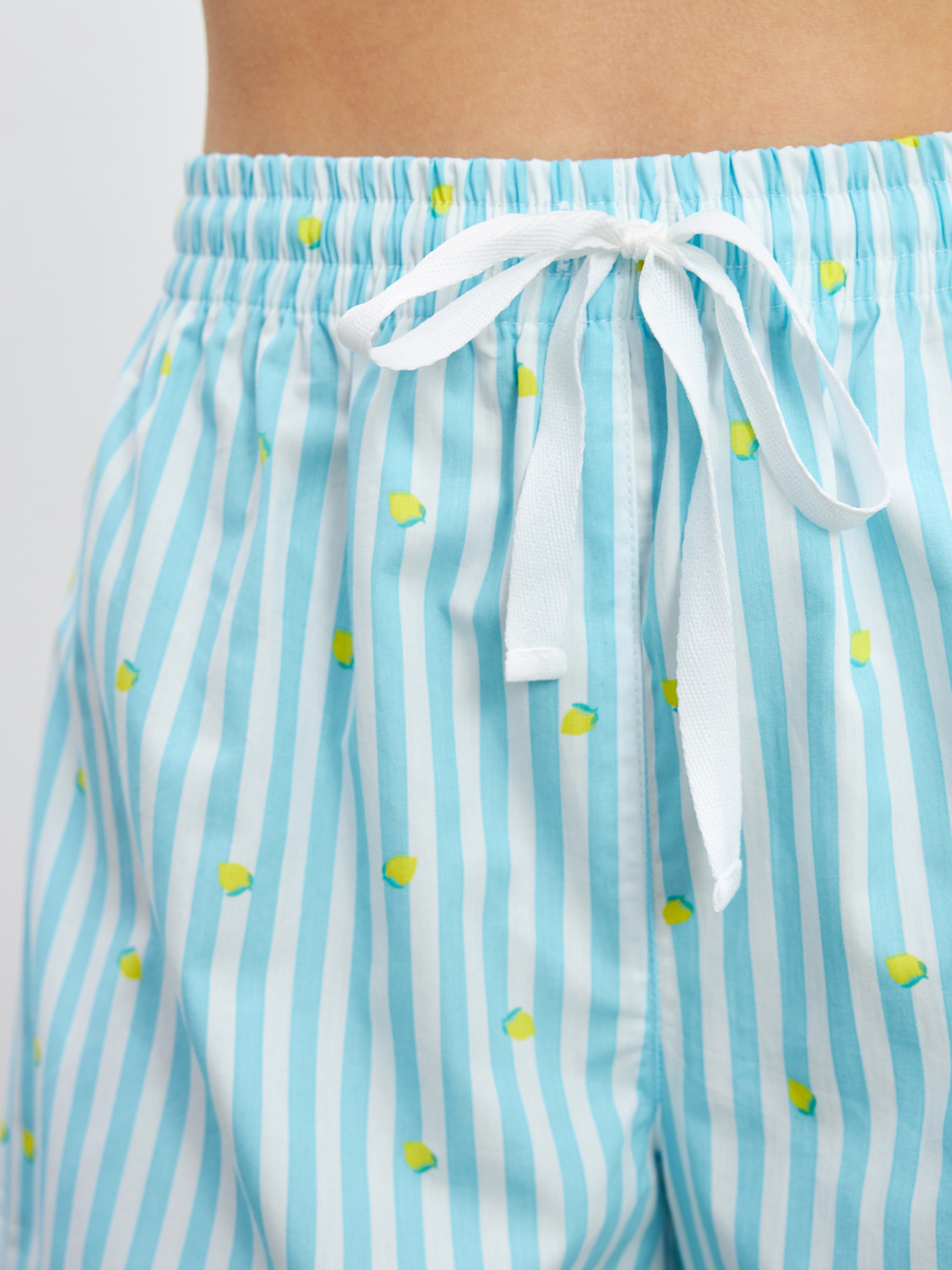 LCW DREAM Gömlek Yaka Çizgili Kadın Şortlu Pijama Takımı görsel 4