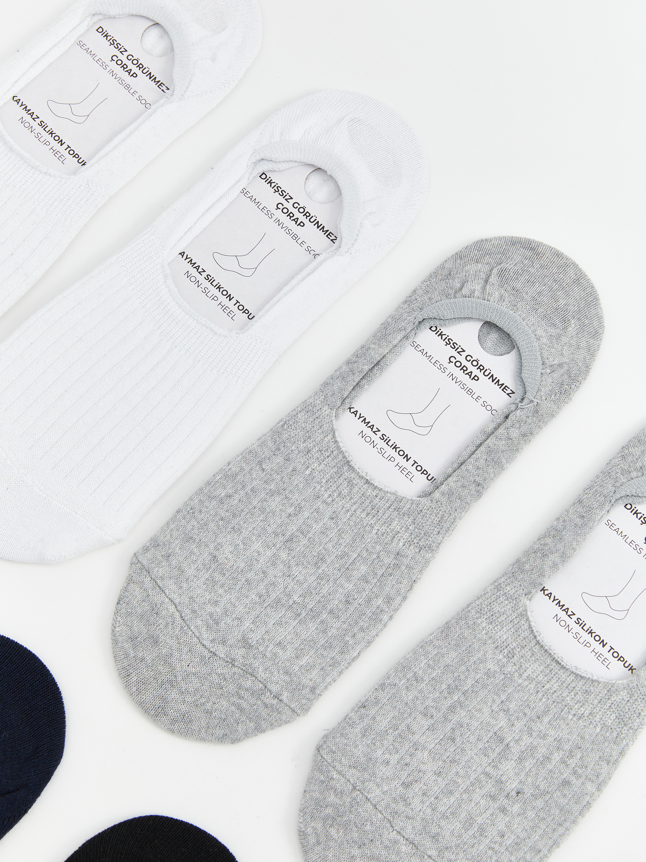 LCW ACCESSORIES Düz Erkek Babet Çorap 7'li görsel 3