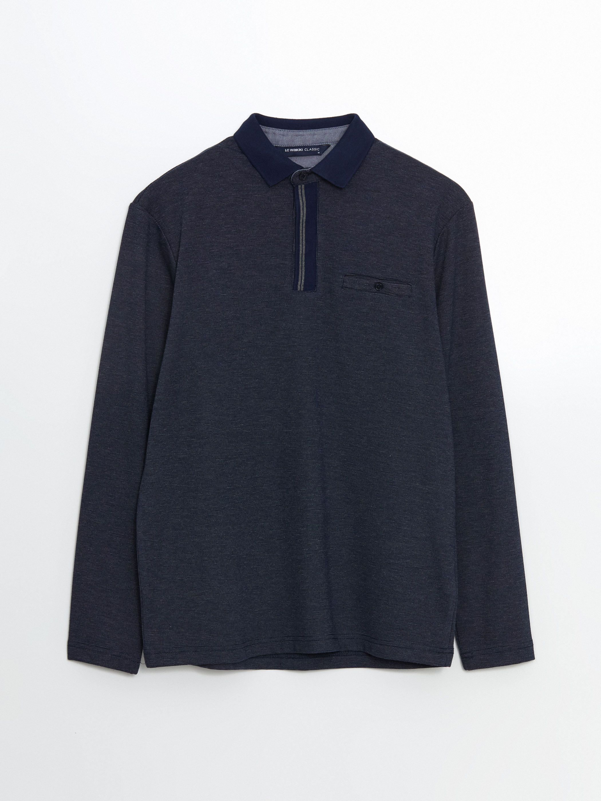 LCWAIKIKI Classic Polo Yaka Uzun Kollu Erkek Sweatshirt görsel 5