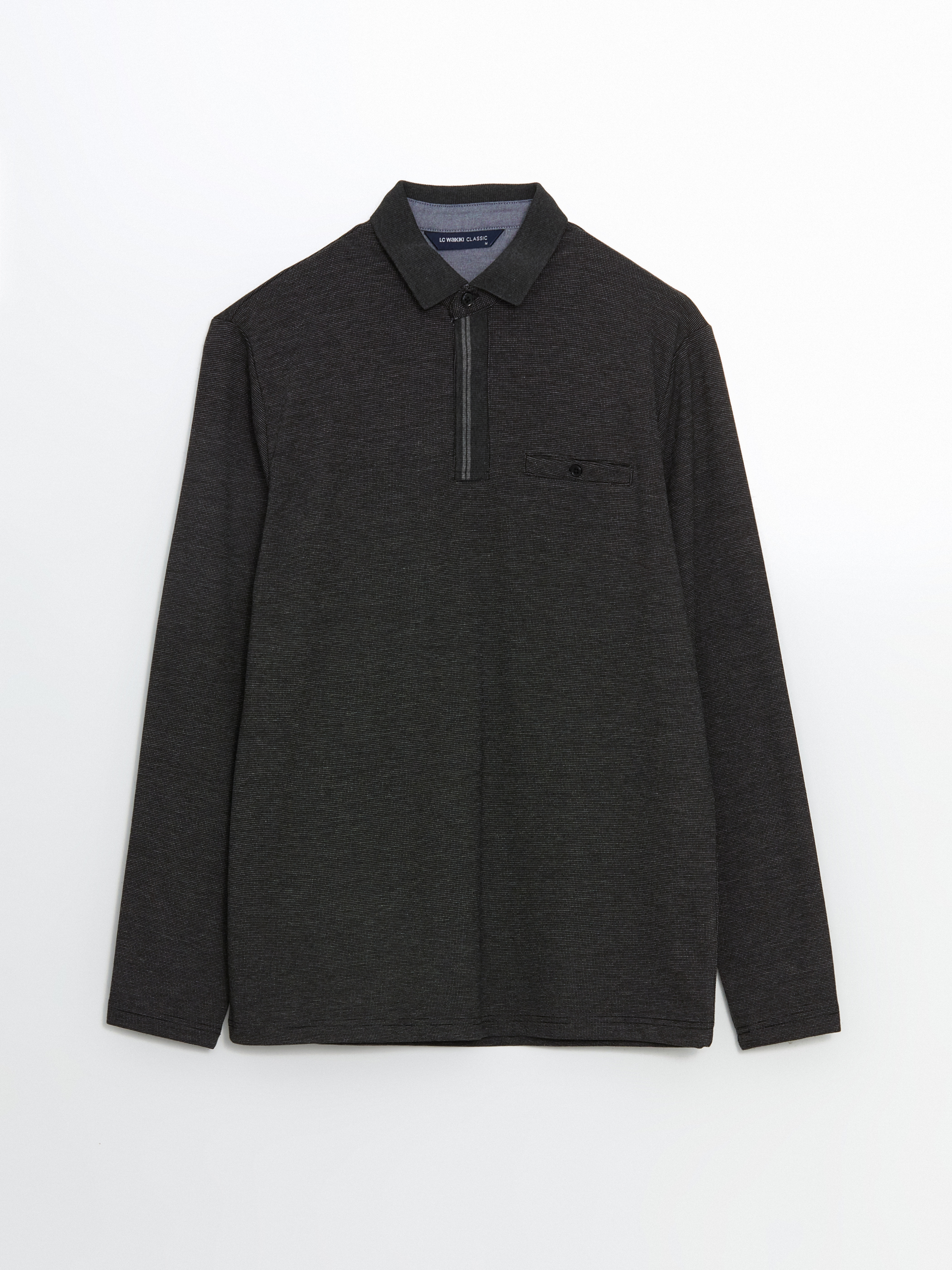 LCWAIKIKI Classic Polo Yaka Uzun Kollu Erkek Sweatshirt görsel 5