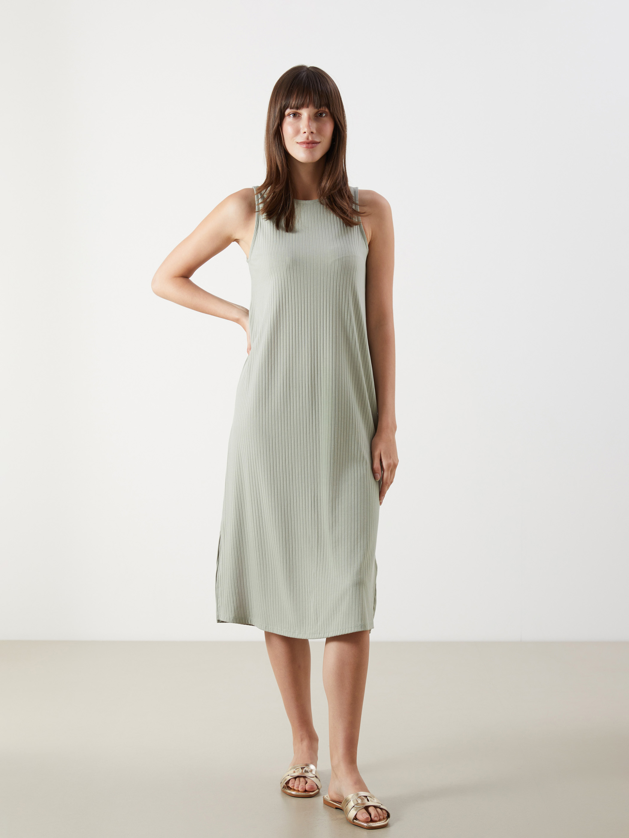LCW Comfort Bisiklet Yaka Elbise