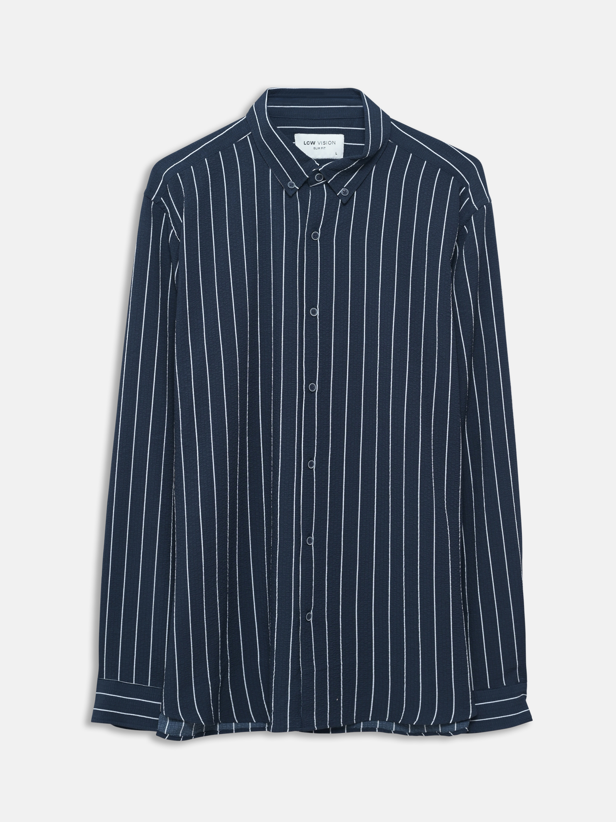 LCW Vision Slim Fit Uzun Kollu Çizgili Erkek Gömlek