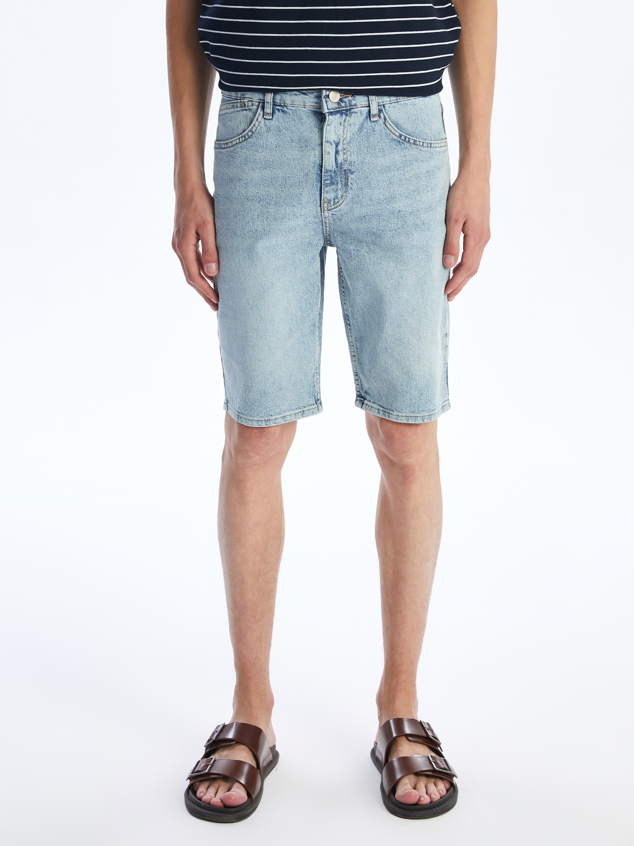 LCW Jeans Slim Fit Erkek Jean Şort görsel 2