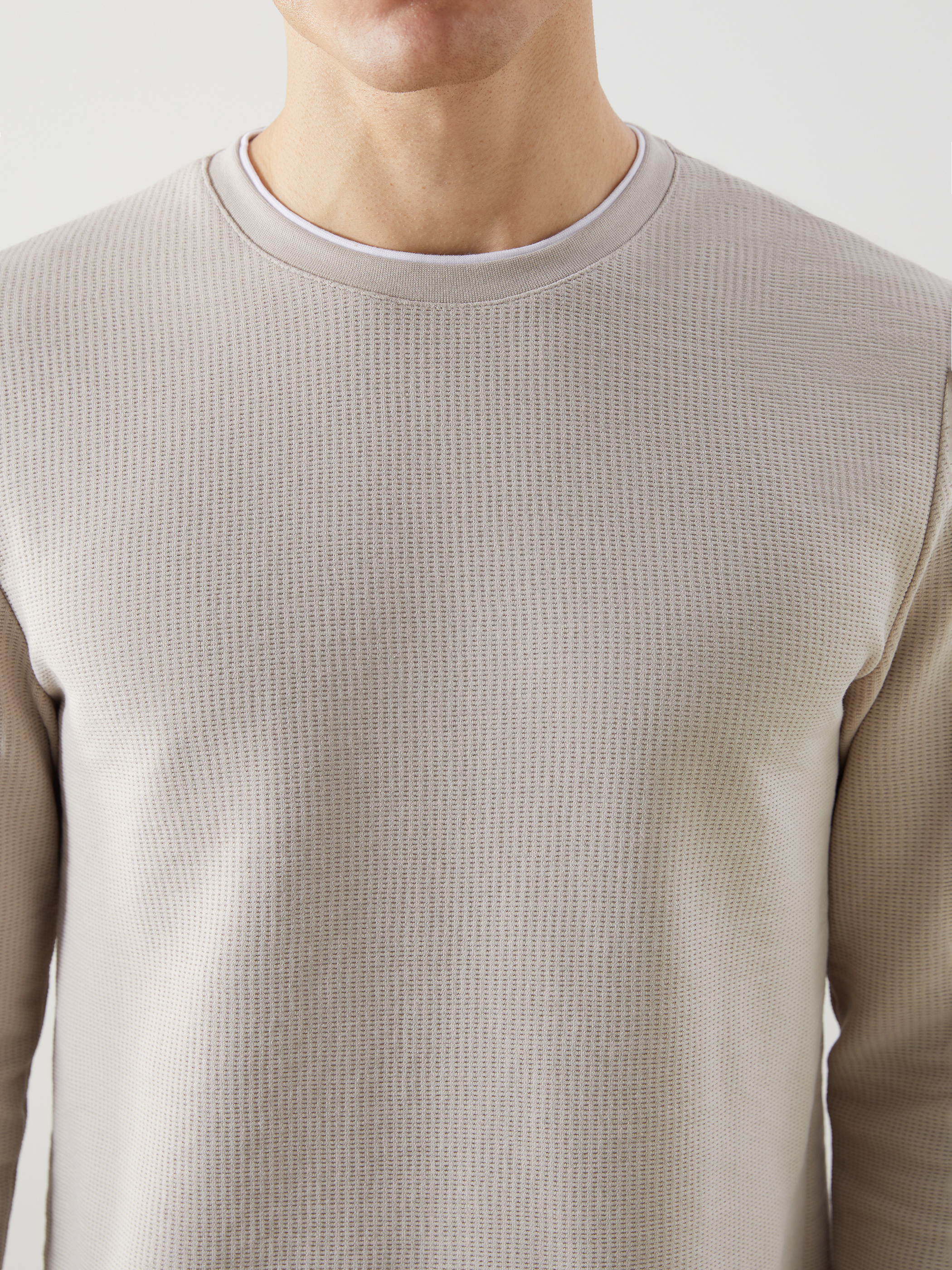 LCWAIKIKI Classic Bisiklet Yaka Uzun Kollu Erkek Sweatshirt görsel 3