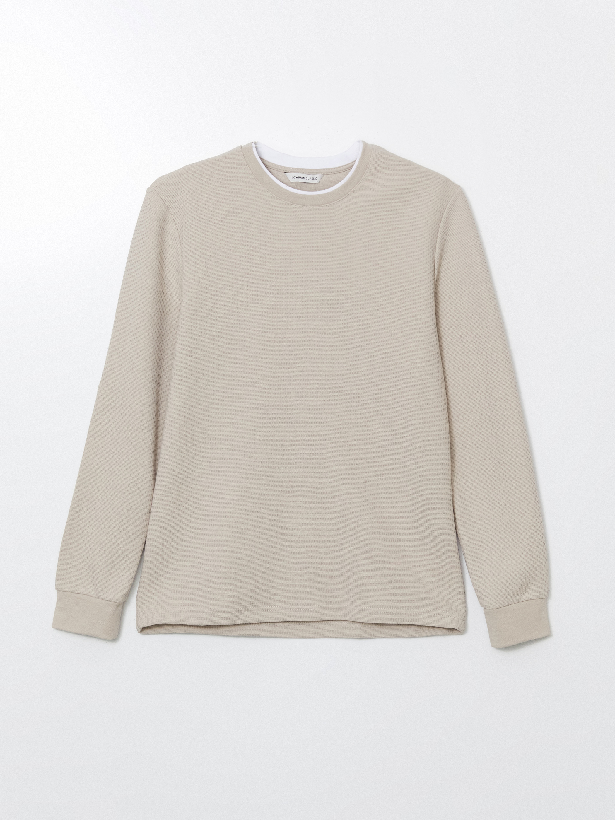 LCWAIKIKI Classic Bisiklet Yaka Uzun Kollu Erkek Sweatshirt görsel 5