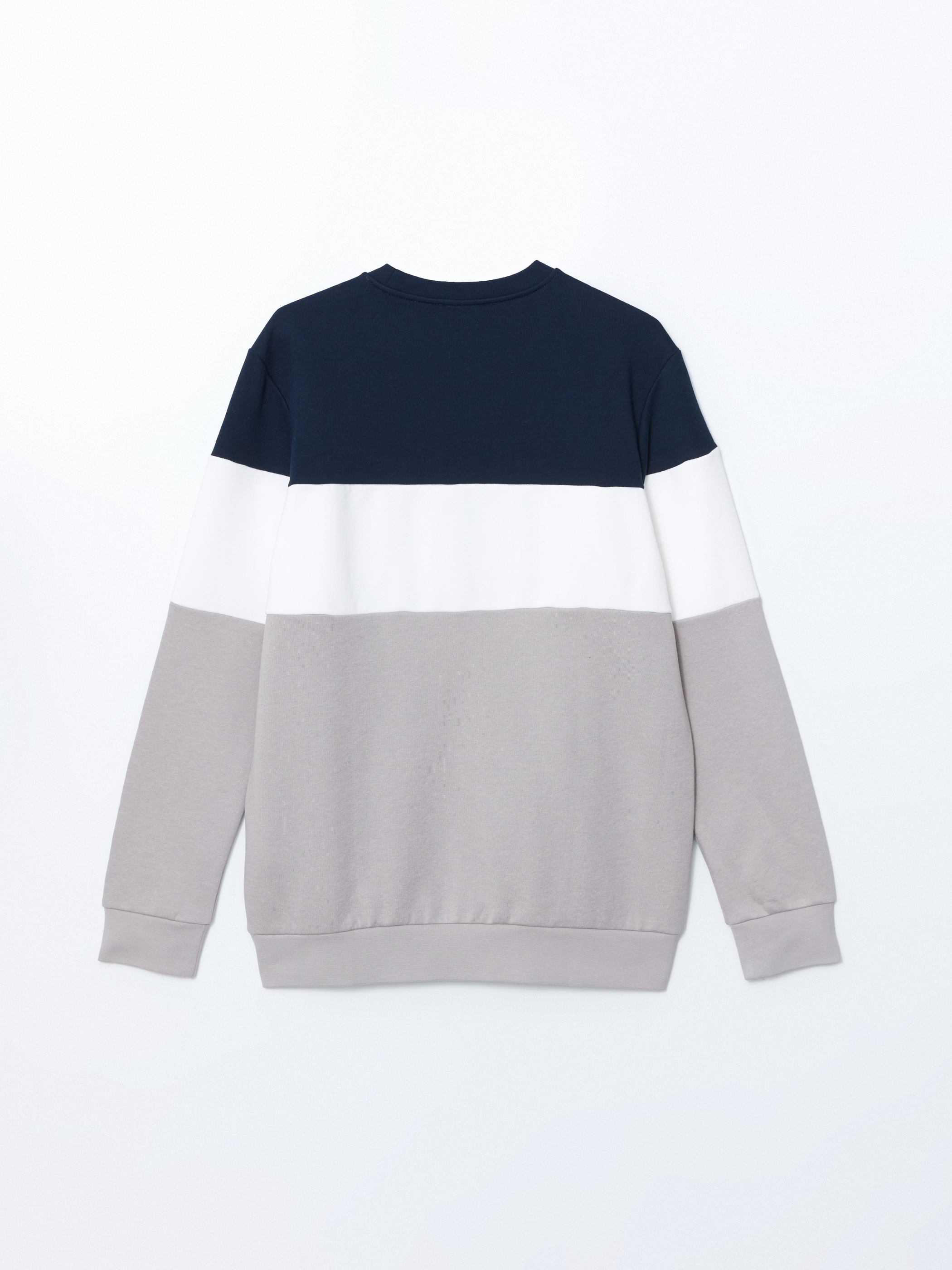 LCWAIKIKI Classic Bisiklet Yaka Uzun Kollu Renk Bloklu Erkek Sweatshirt görsel 7