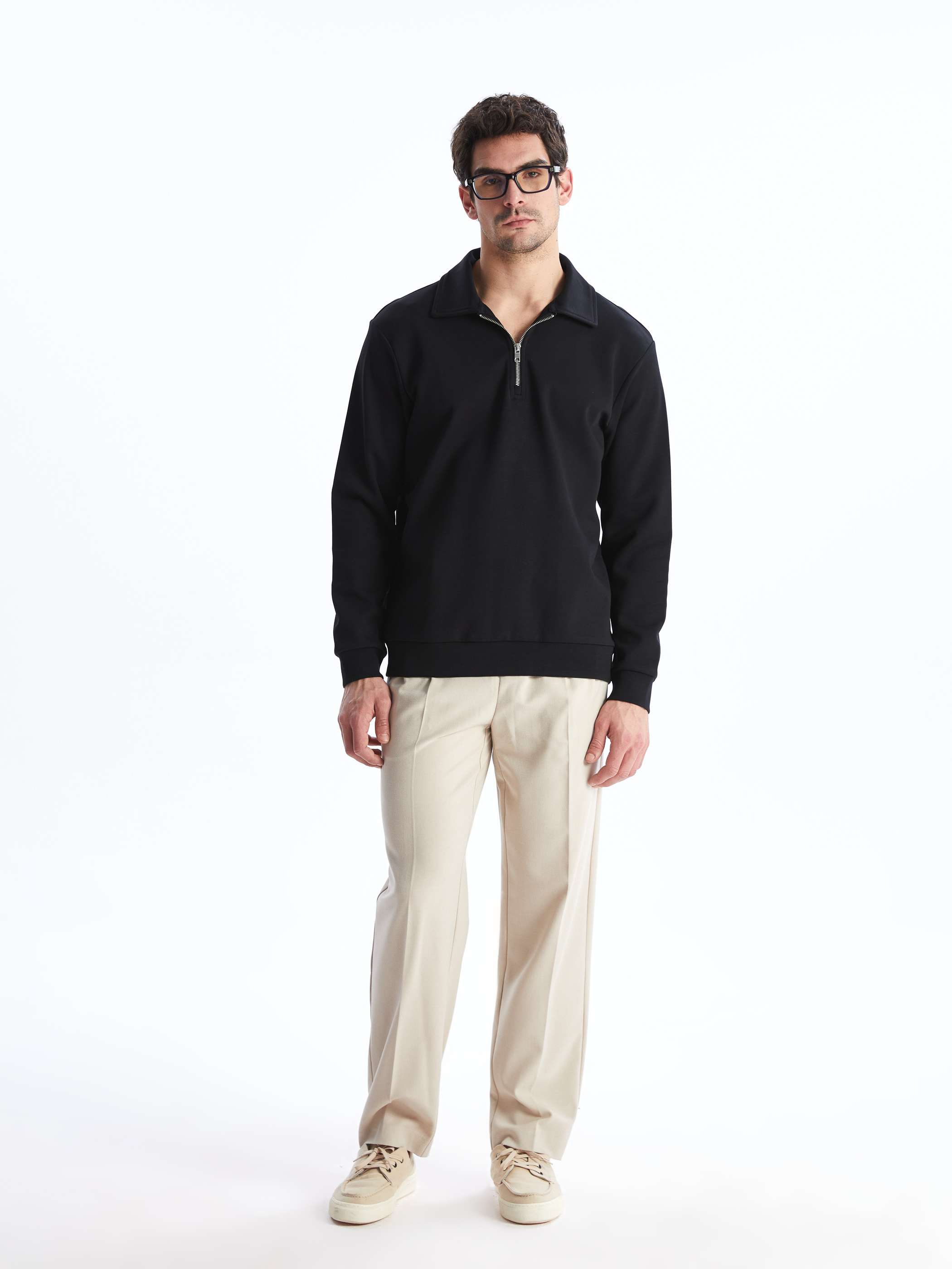 LCW Vision Polo Yaka Uzun Kollu Erkek Sweatshirt görsel 2