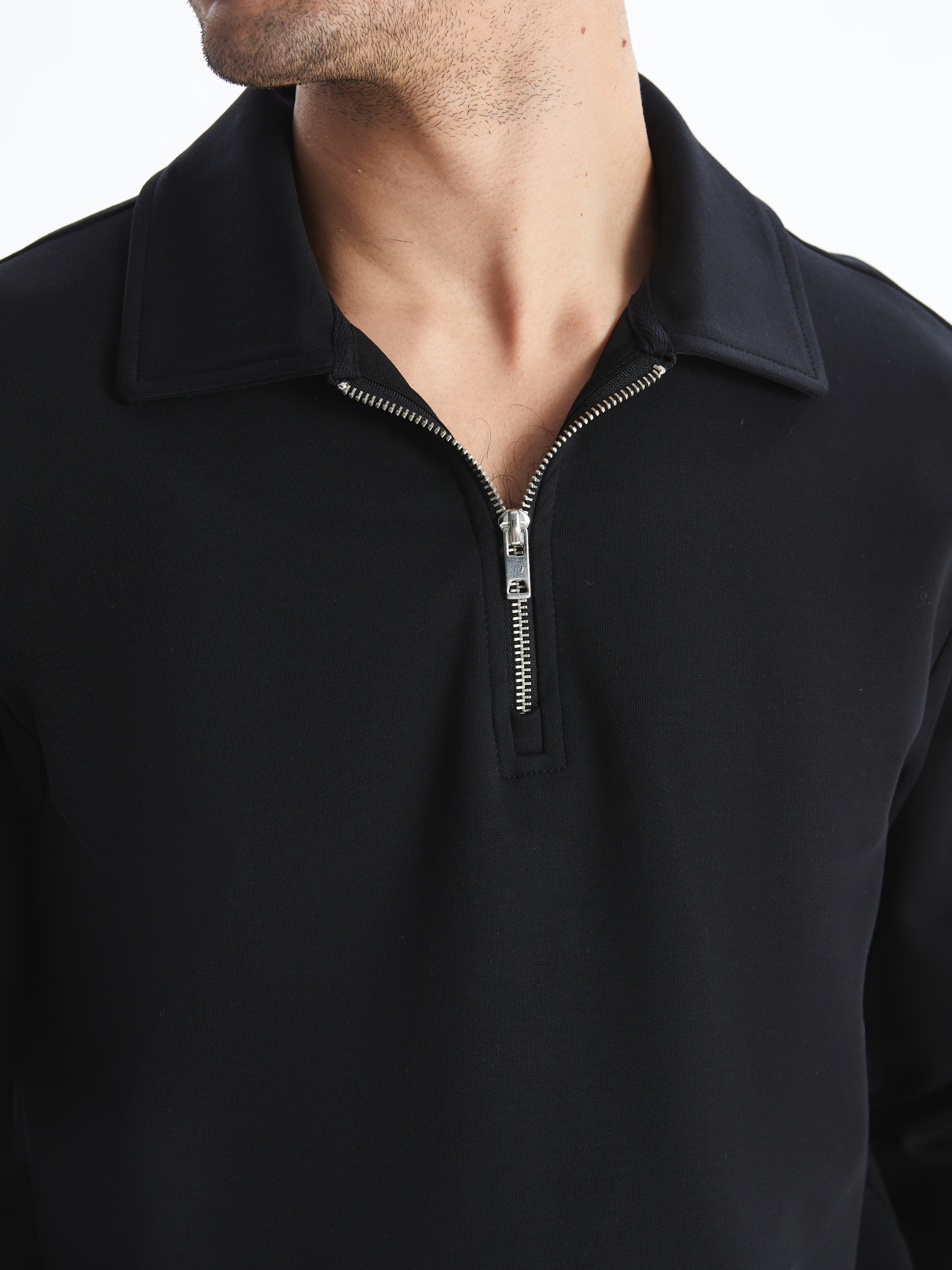 LCW Vision Polo Yaka Uzun Kollu Erkek Sweatshirt görsel 3