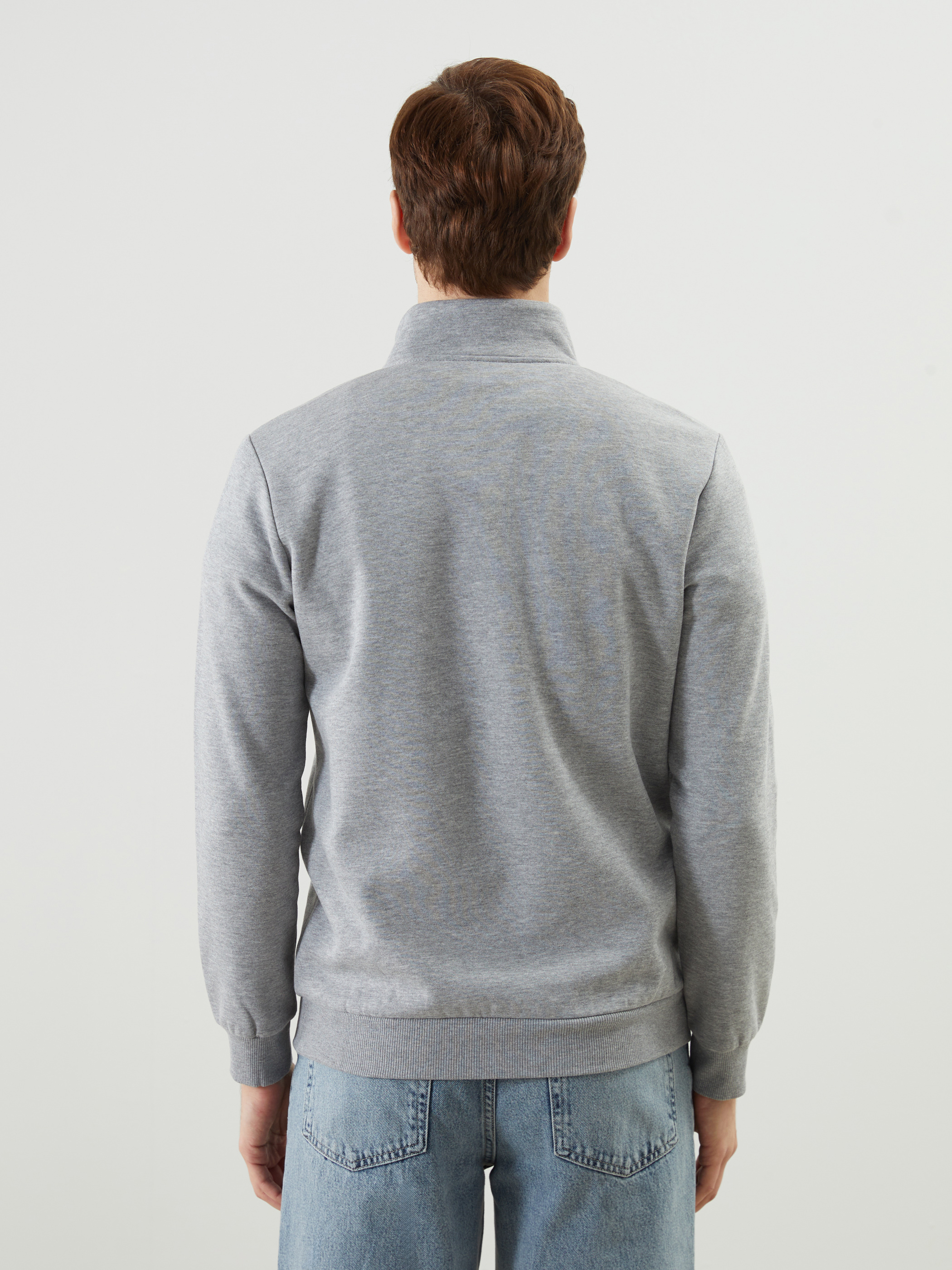 LCWAIKIKI Classic Dik Yaka Uzun Kollu Çizgili Erkek Sweatshirt görsel 4