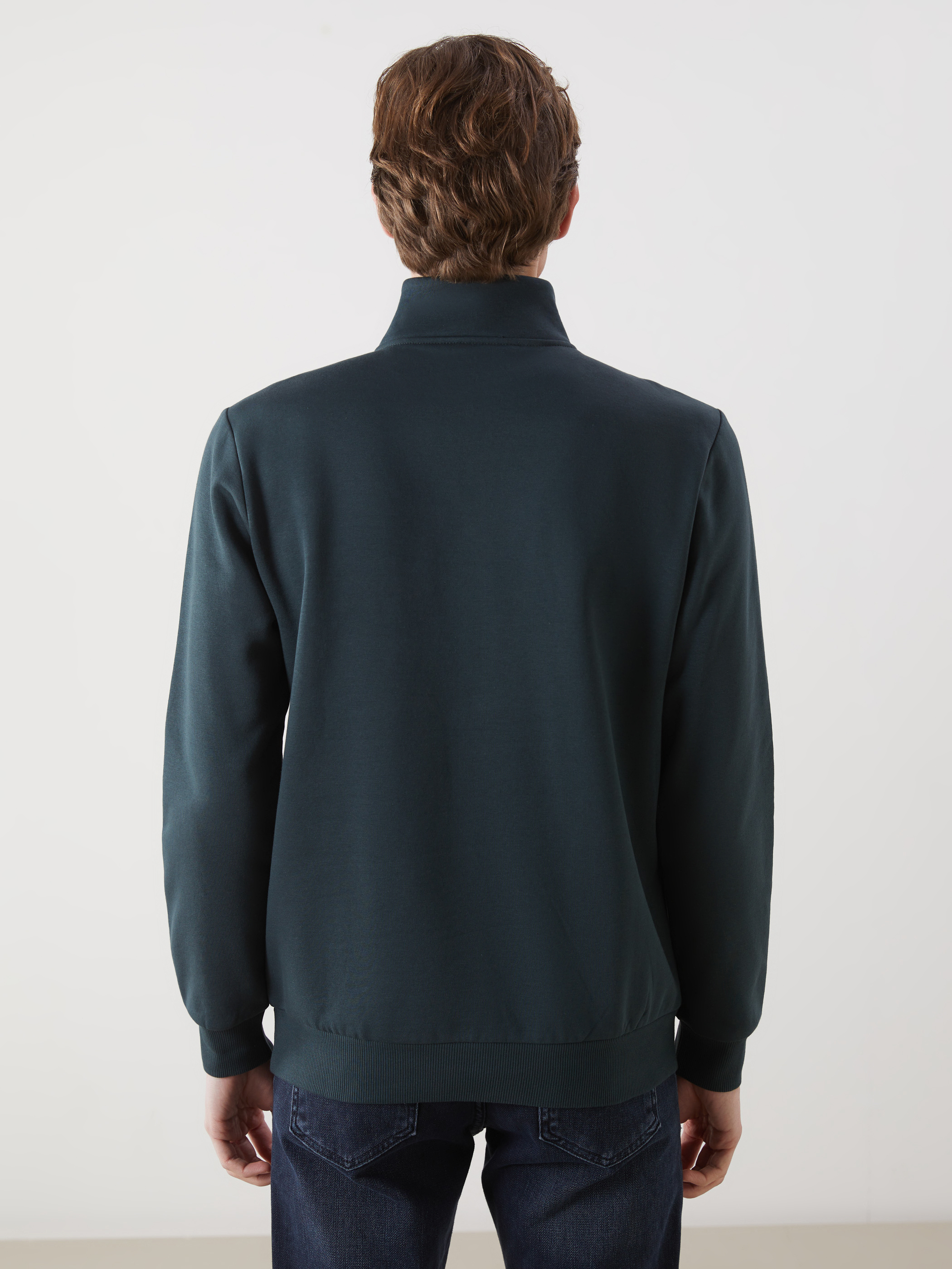 LCWAIKIKI Classic Dik Yaka Uzun Kollu Çizgili Erkek Sweatshirt görsel 4