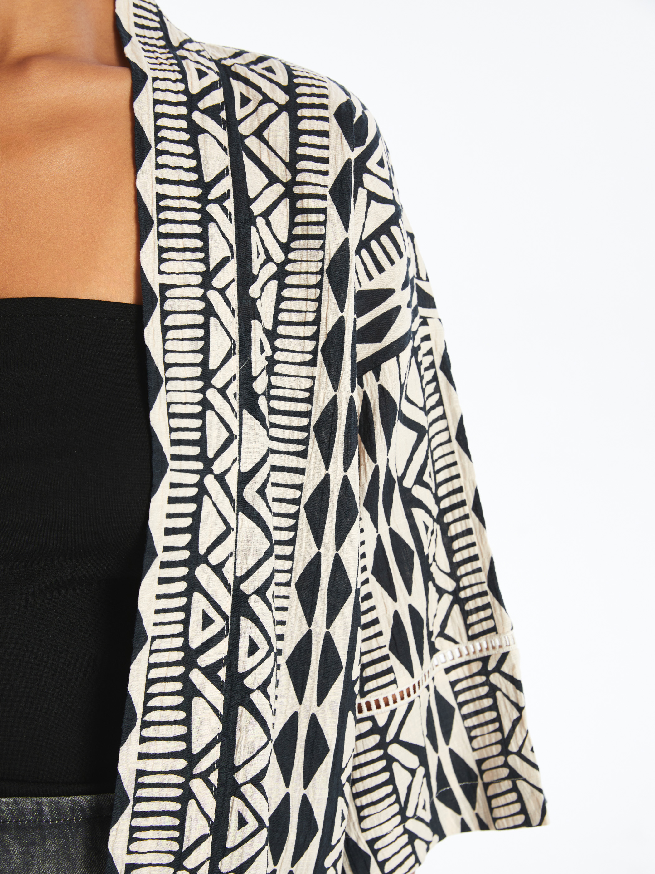 LCW Vision Şal Yaka Oversize Müslin Kadın Kimono görsel 3