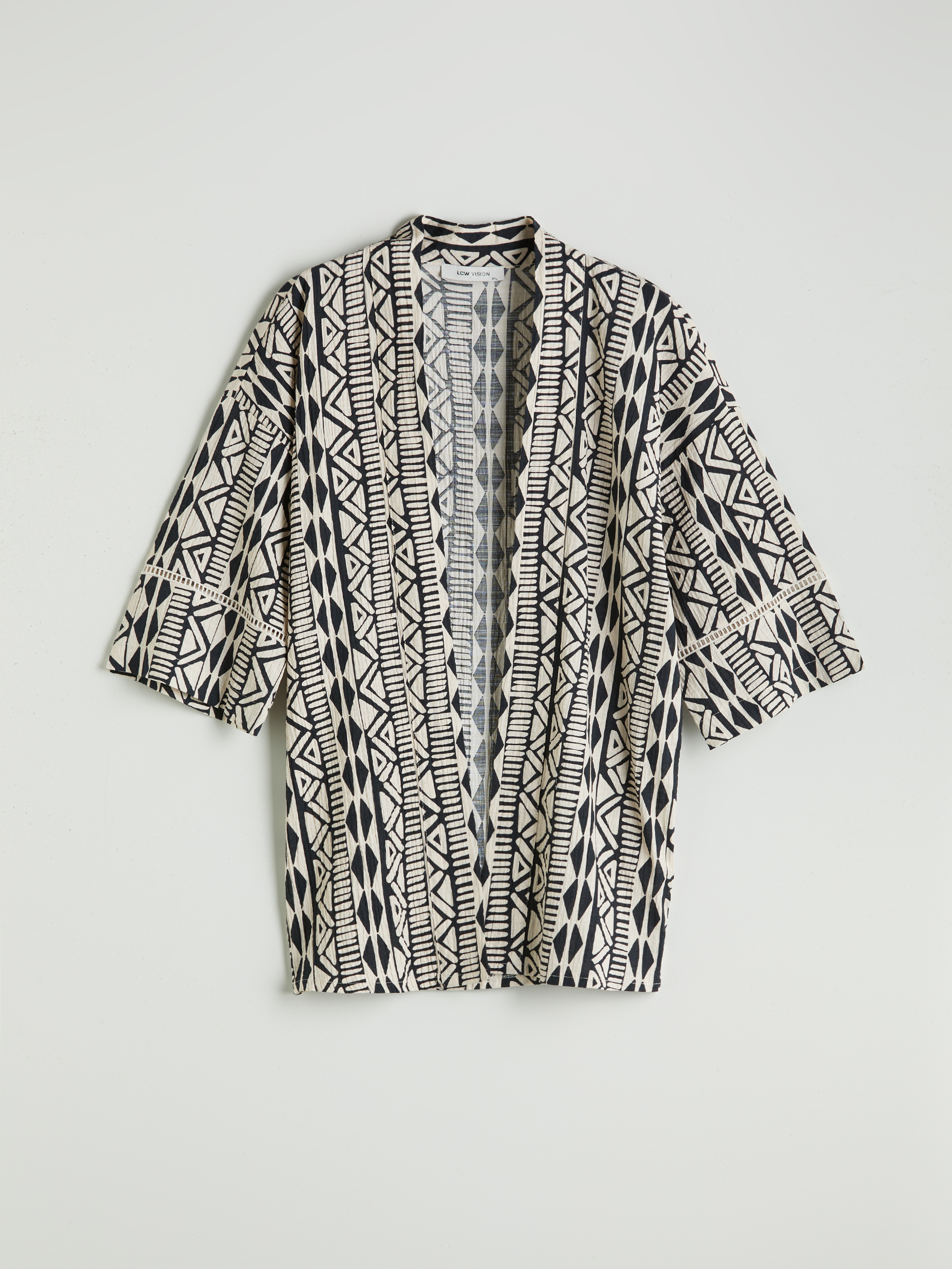 LCW Vision Şal Yaka Oversize Müslin Kadın Kimono görsel 4