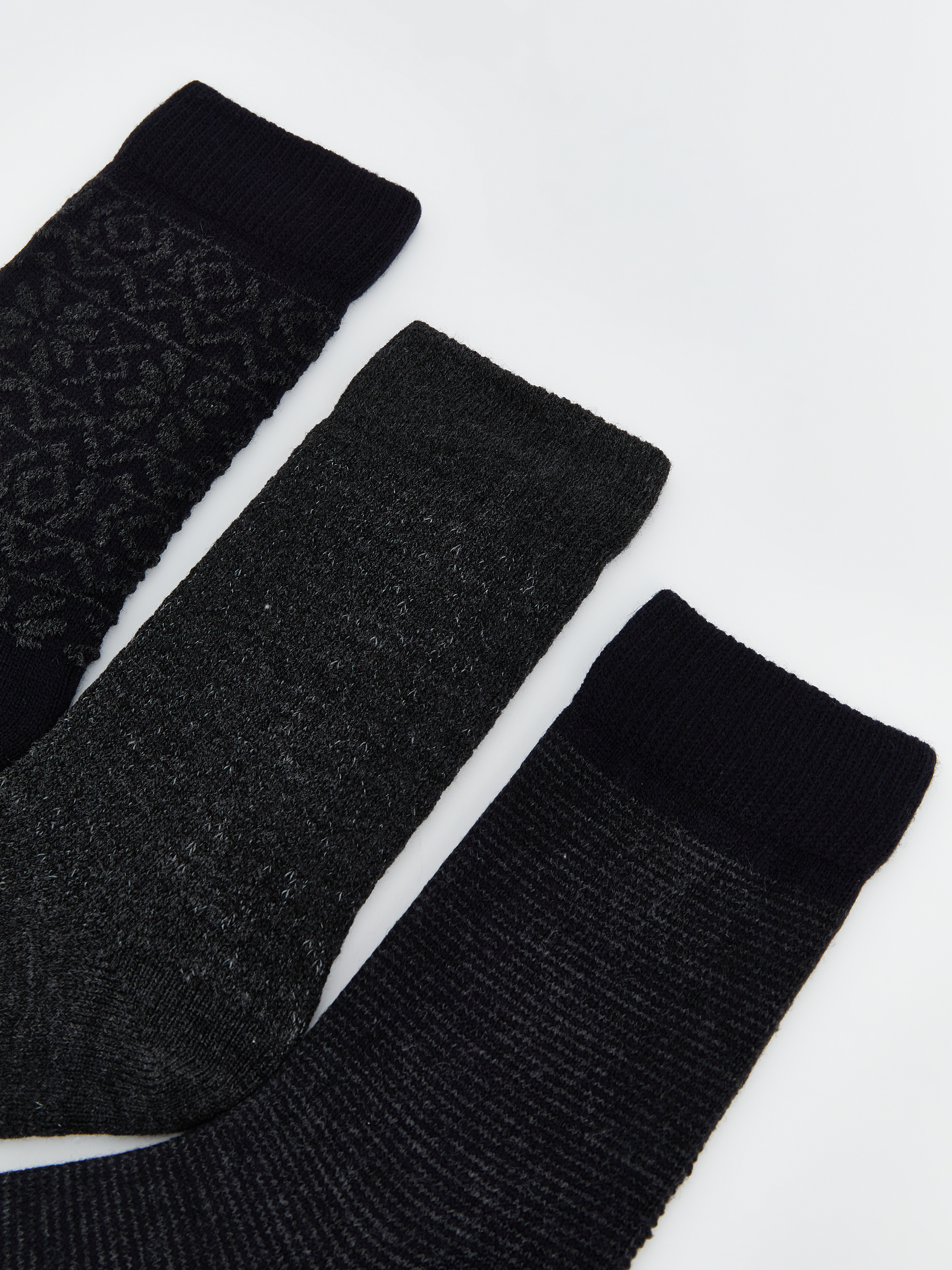 LCW ACCESSORIES Desenli Yün Karışımlı Erkek Soket Çorap 3'lü görsel 2