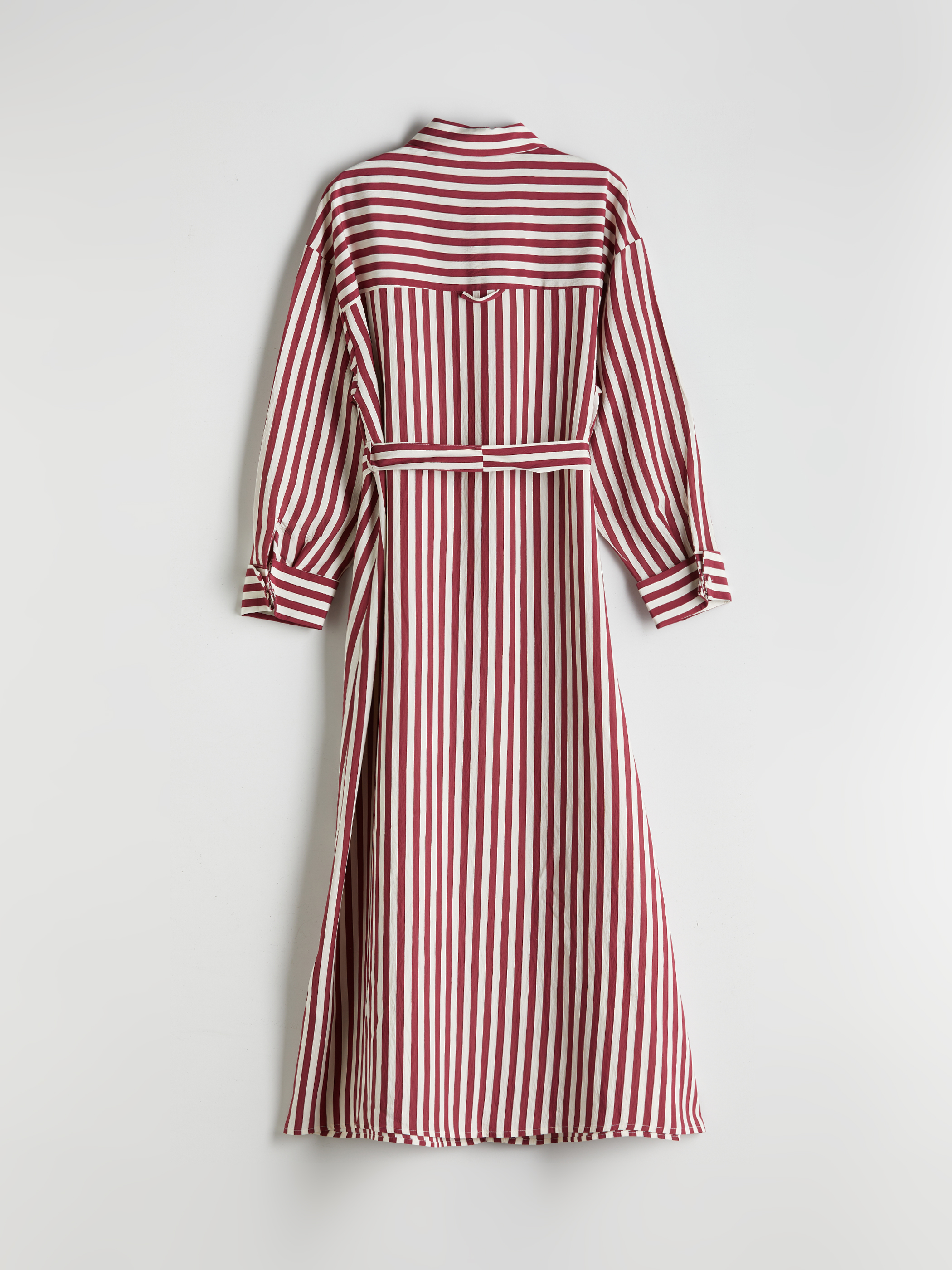 LCW Modest Çizgili Poplin Gömlek Elbise görsel 6