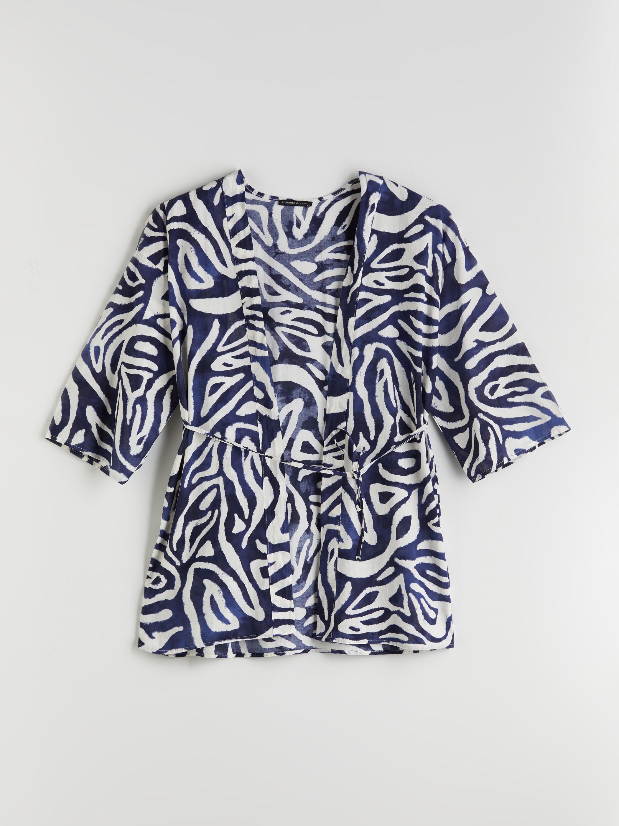 LCWAIKIKI Classic Şal Yaka Desenli Oversize Kadın Kimono görsel 5