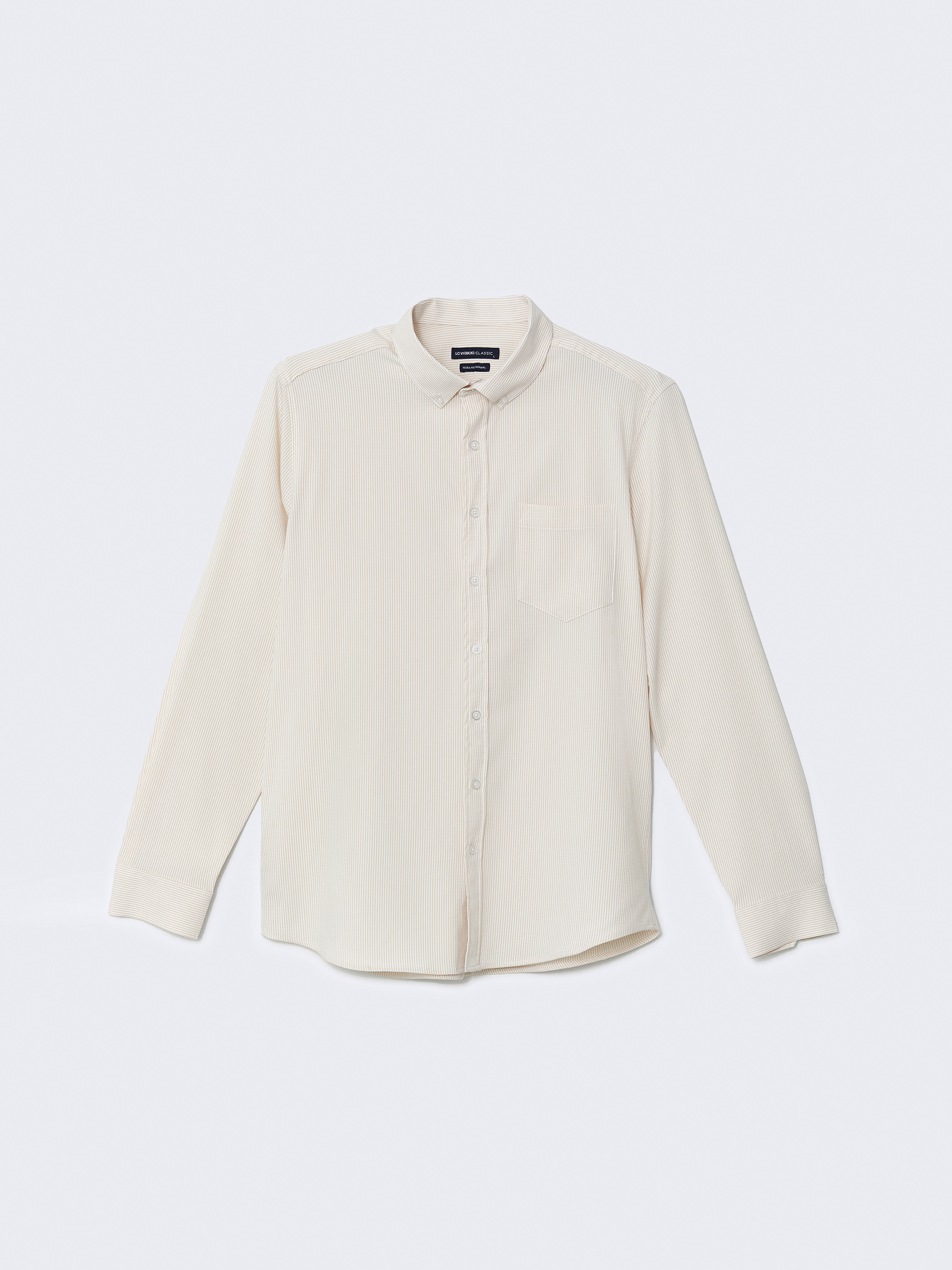 LCWAIKIKI Classic Regular Fit Uzun Kollu Çizgili Erkek Gömlek görsel 5