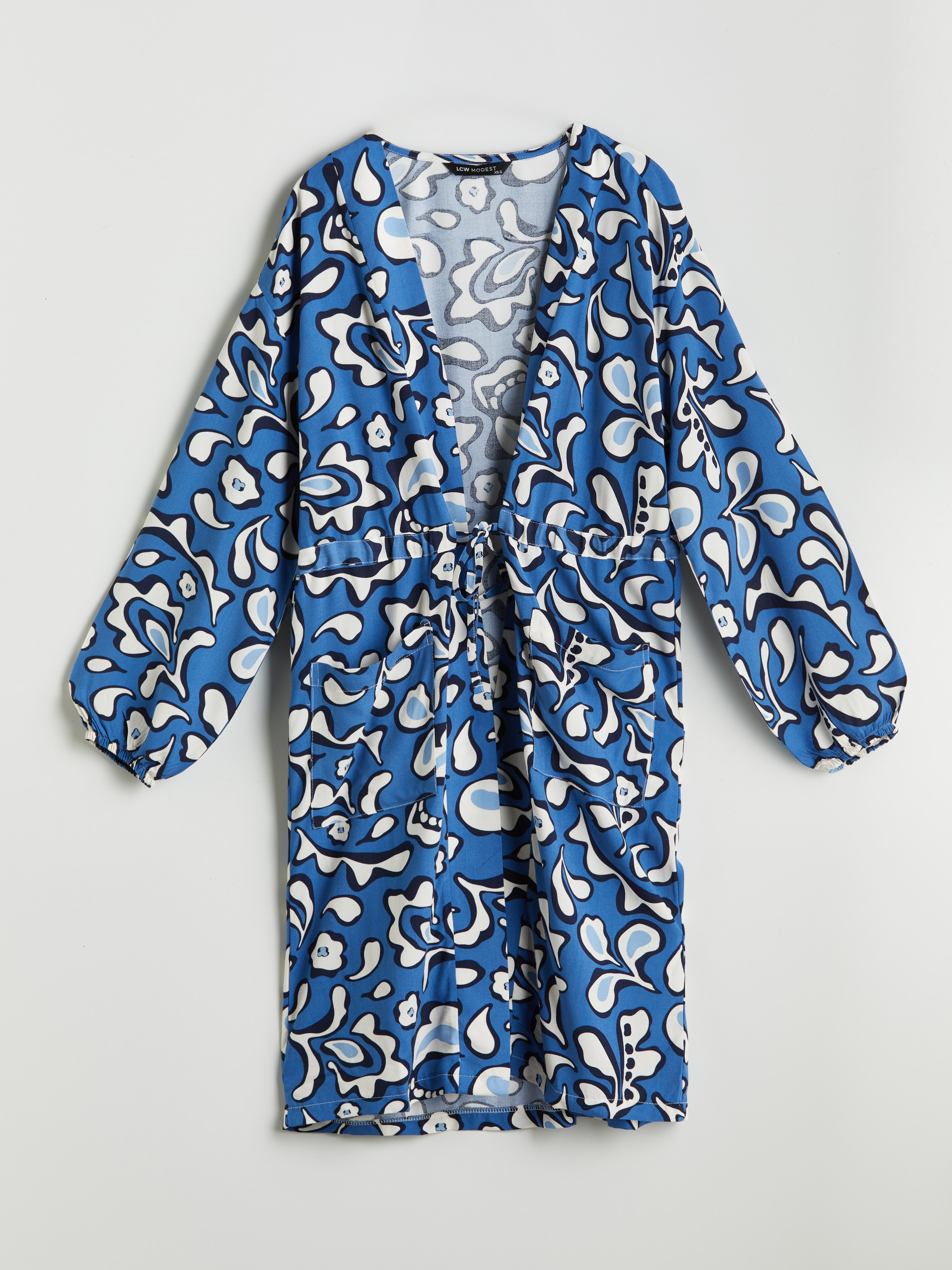 LCW Modest Şal Yaka Desenli Oversize Kadın Kimono görsel 5