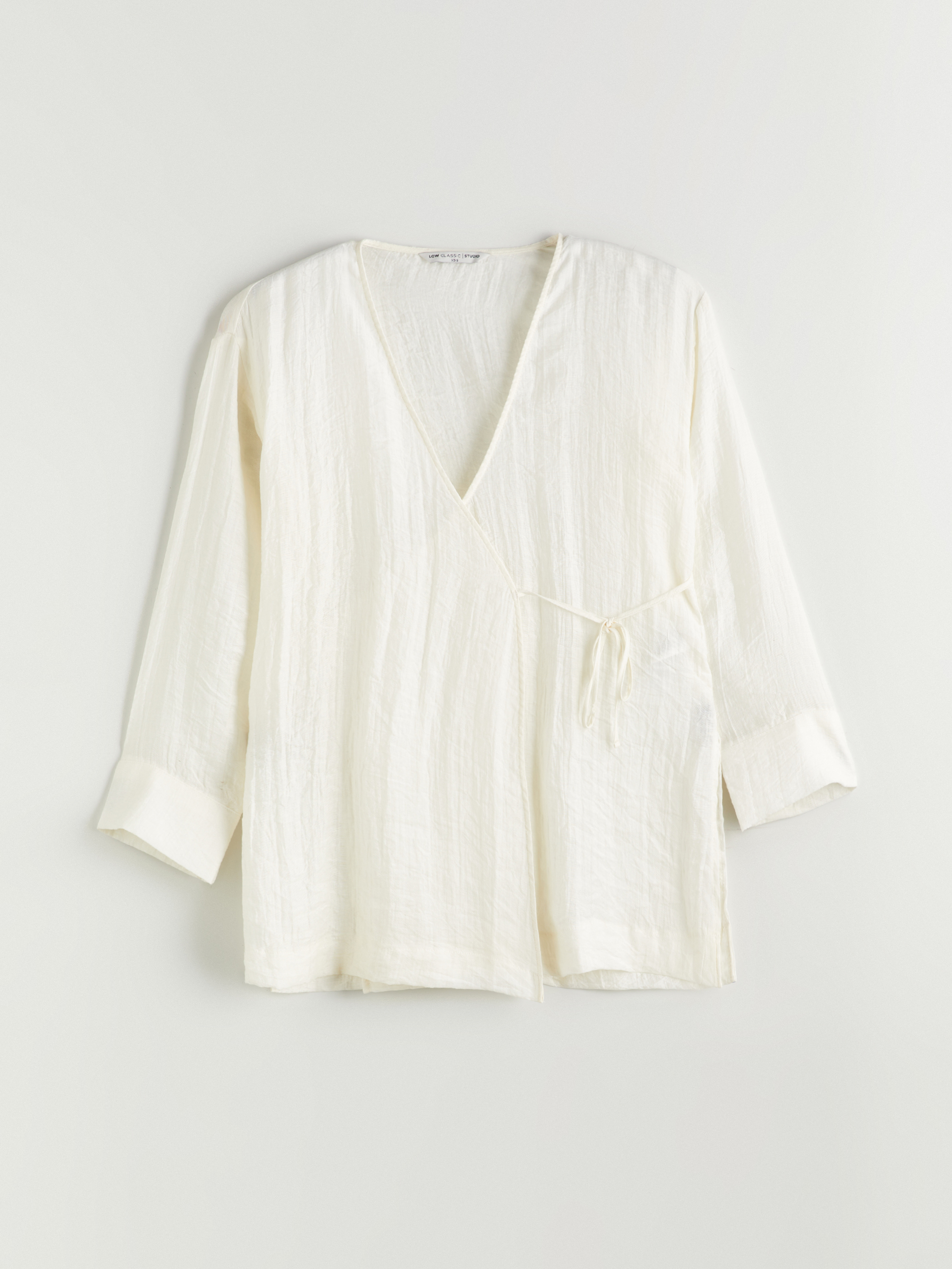 LCWAIKIKI Classic Kruvaze Yaka Dokulu Kadın Kimono görsel 5