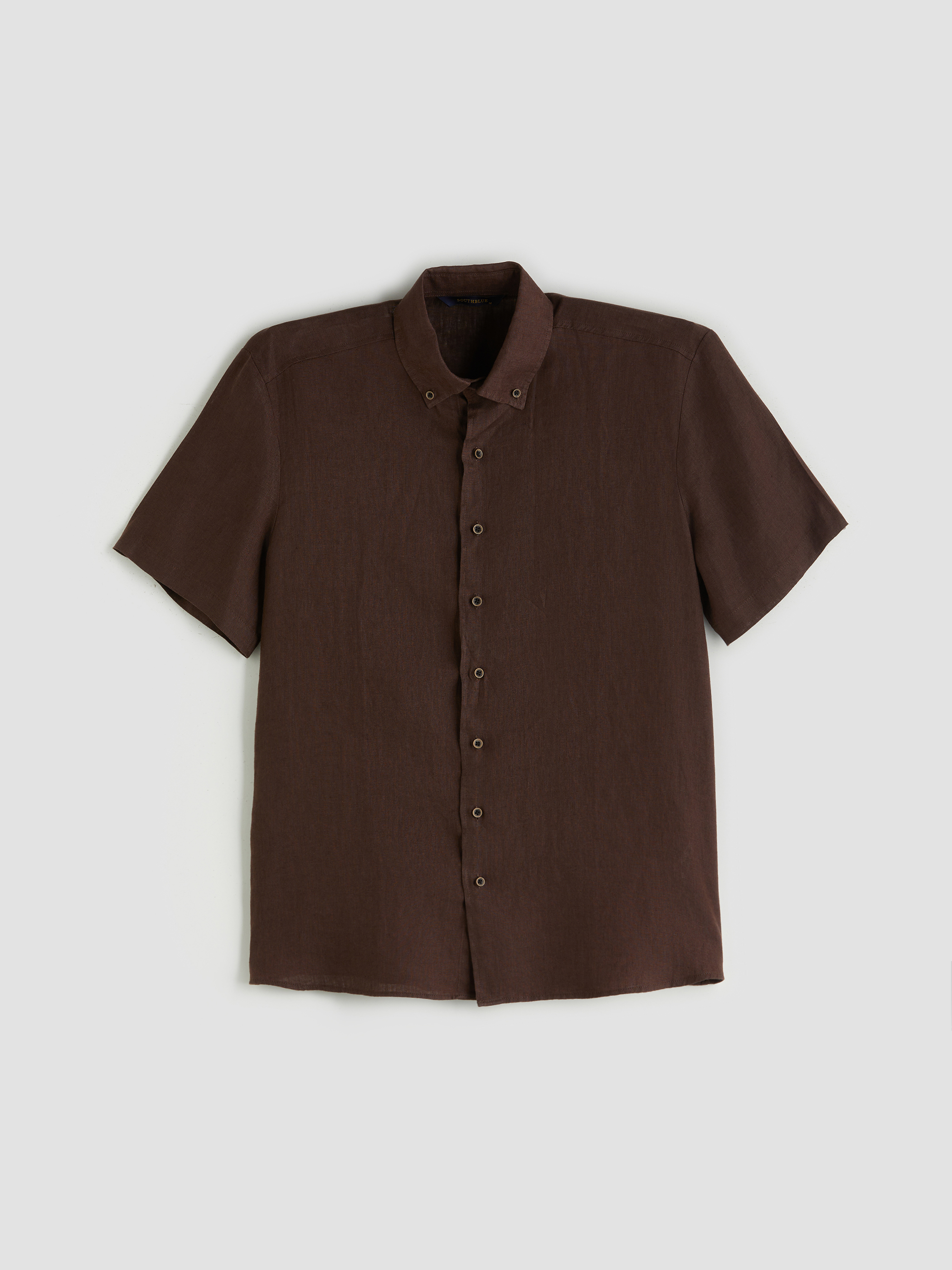 SOUTHBLUE Regular Fit Kısa Kollu %100 Keten Erkek Gömlek görsel 5