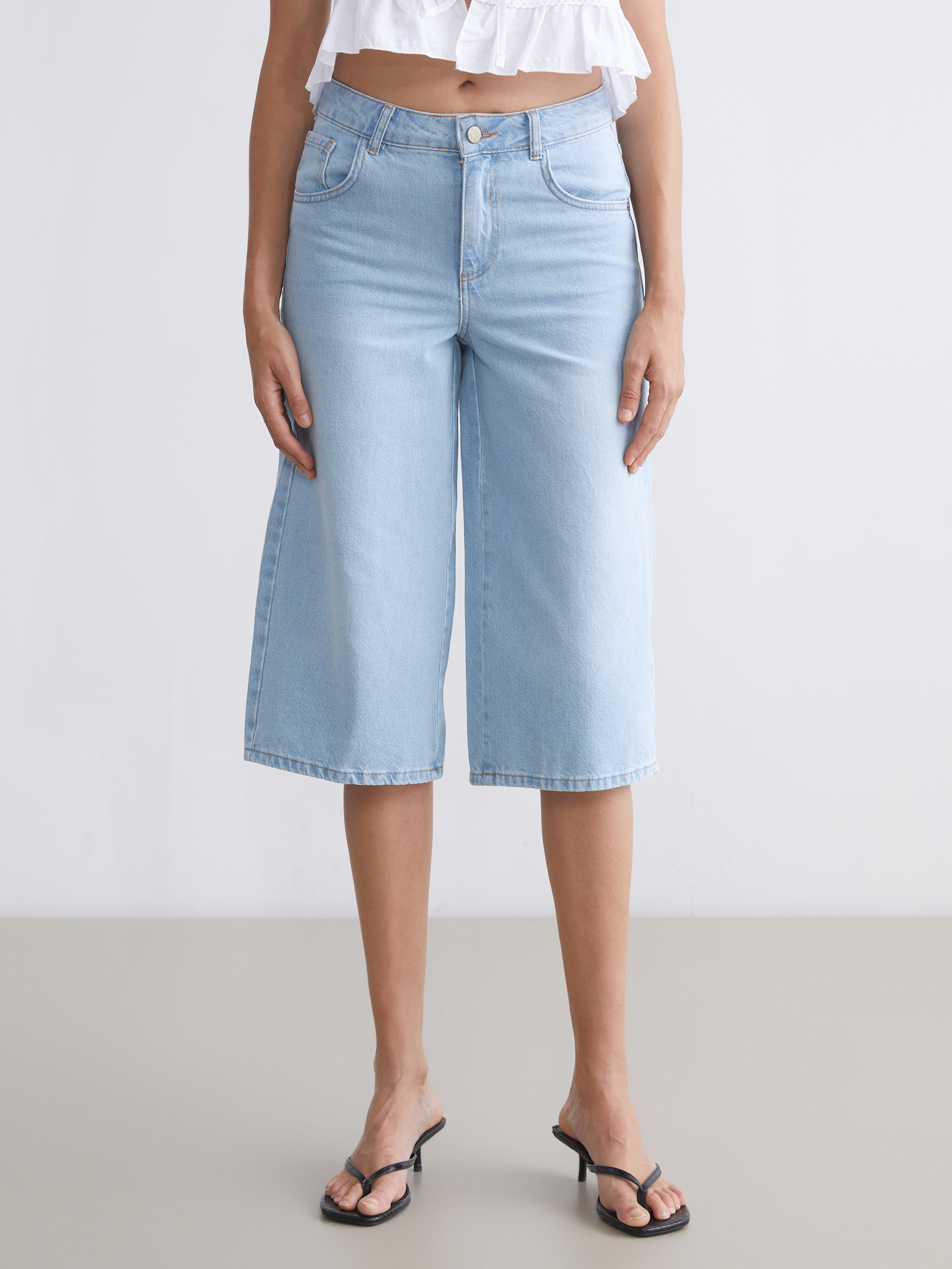 LCW Jeans Standart Fit Kadın Jean Kapri görsel 2