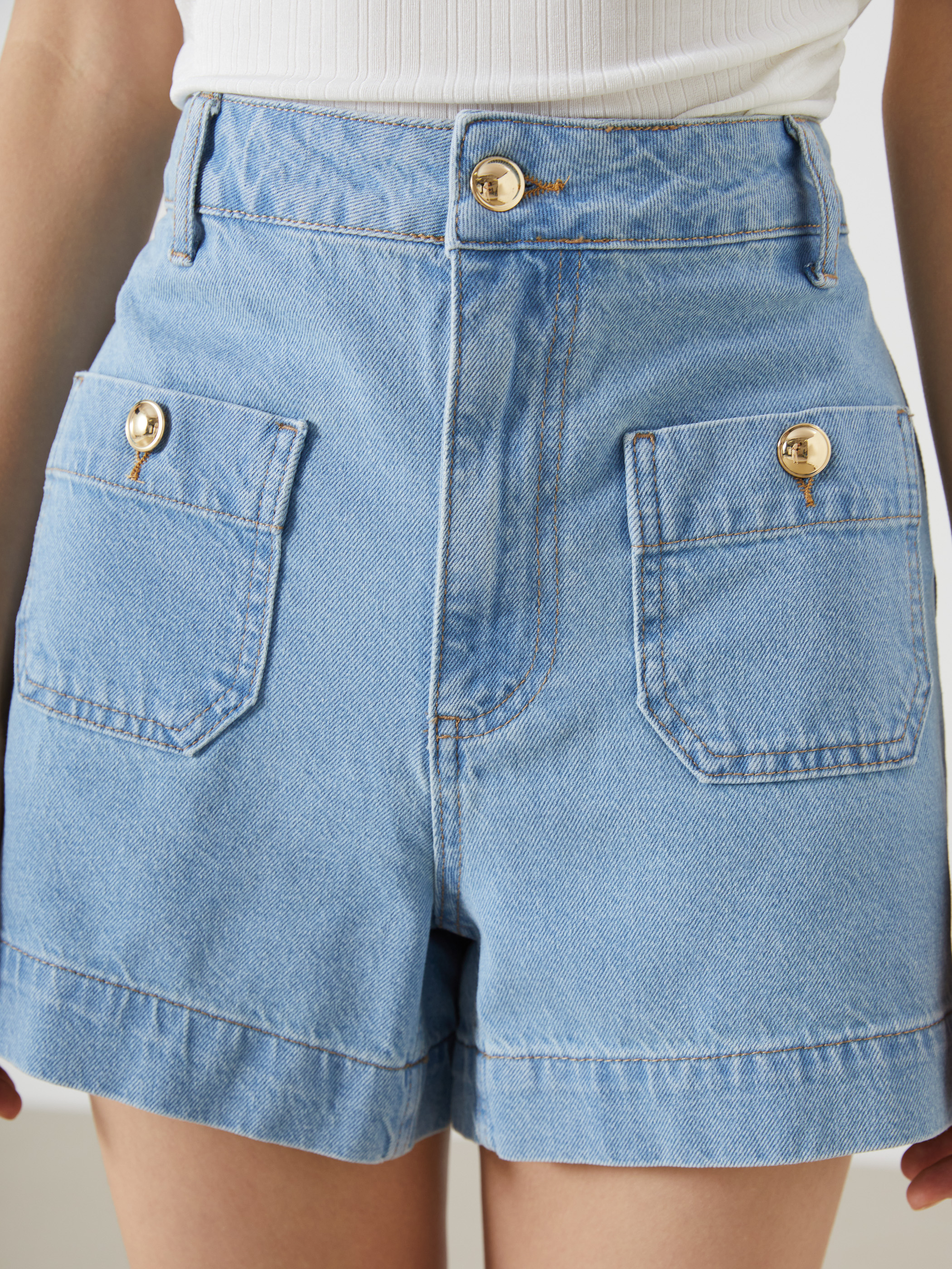 LCW Jeans Standart Fit Kadın Jean Şort görsel 3