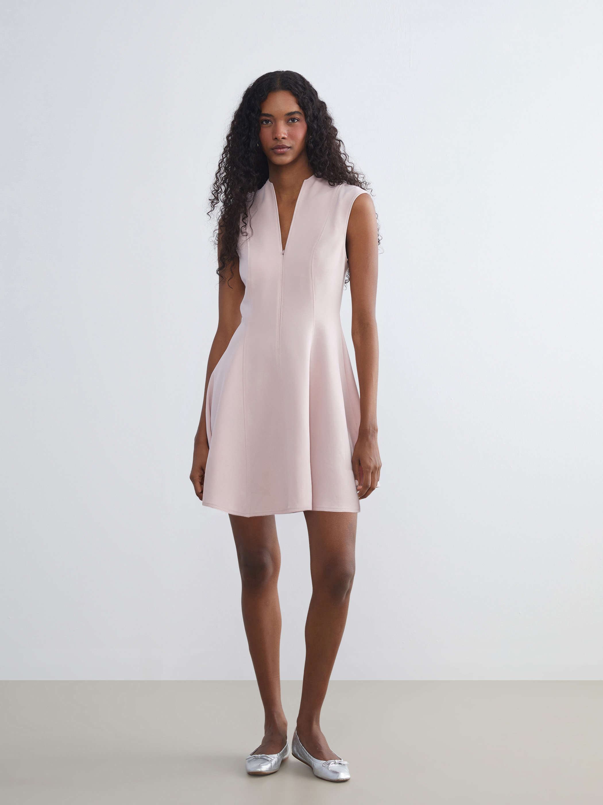 LCW Vision V Yaka Peplum Mini Elbise