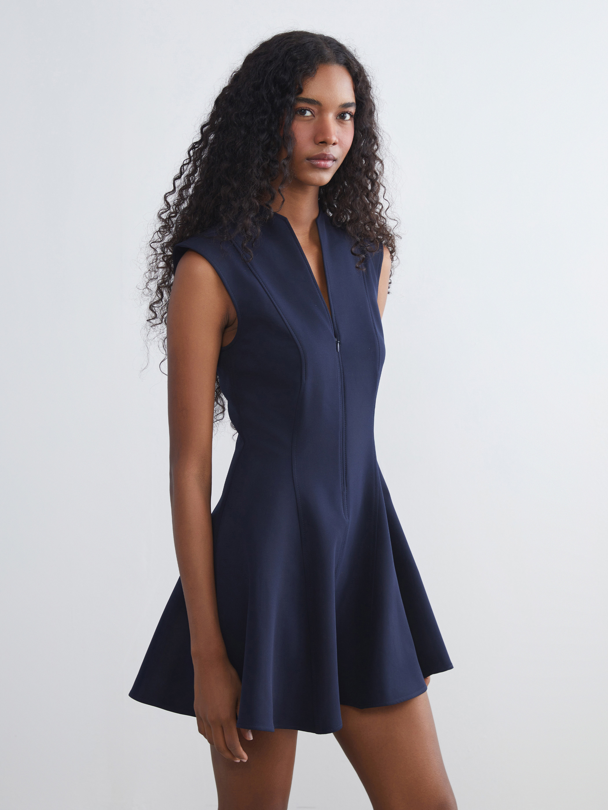 LCW Vision V Yaka Peplum Mini Elbise