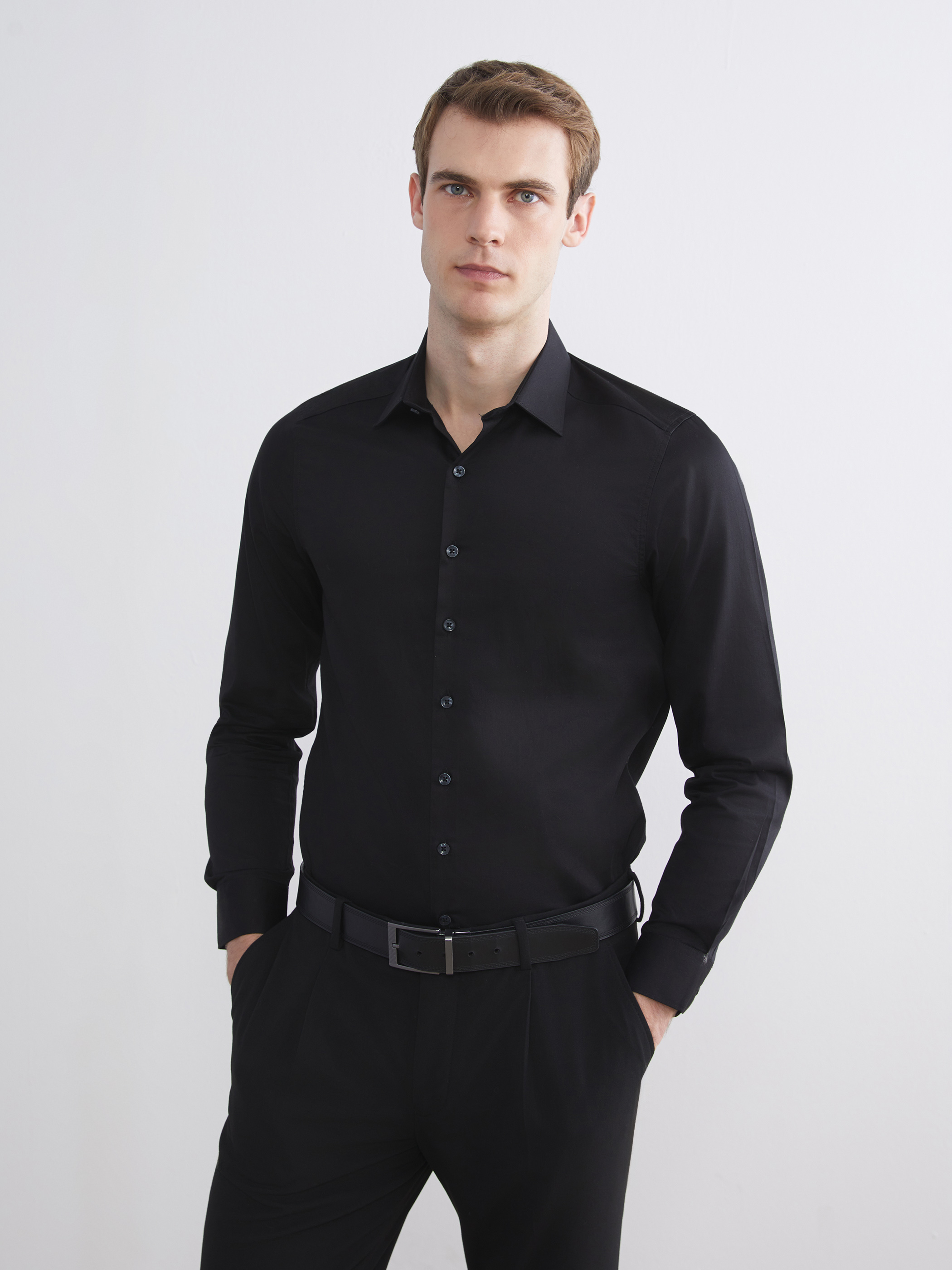 LCW BUSINESS Slim Fit Uzun Kollu Erkek Gömlek görsel 2