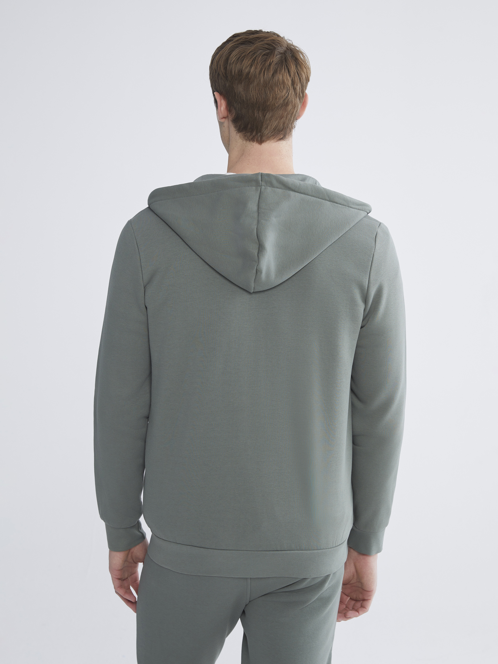 LCWAIKIKI Classic Kapüşonlu Uzun Kollu Erkek Fermuarlı Sweatshirt görsel 4