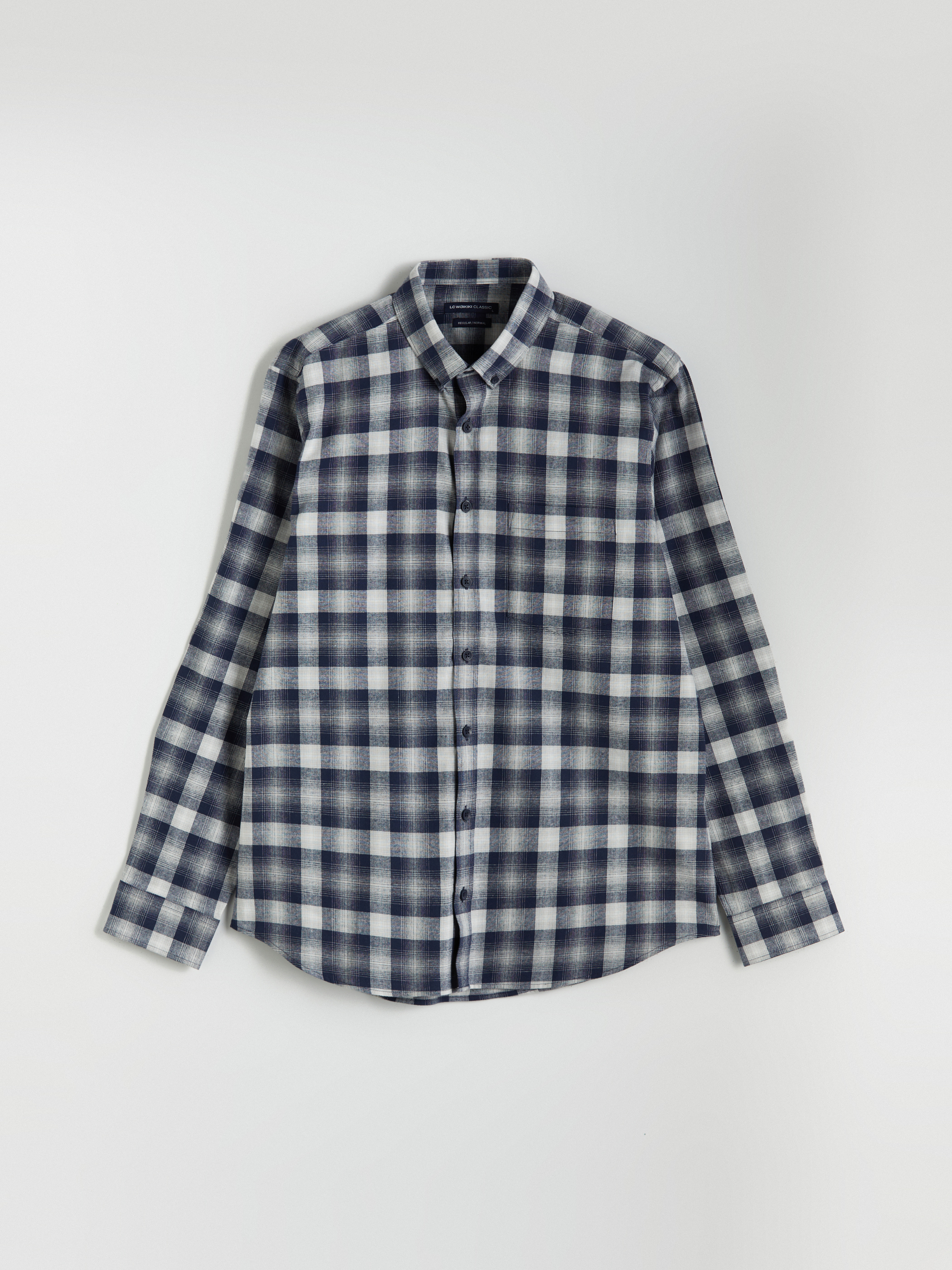 LCWAIKIKI Classic Regular Fit Uzun Kollu Ekose Poplin Erkek Gömlek görsel 5
