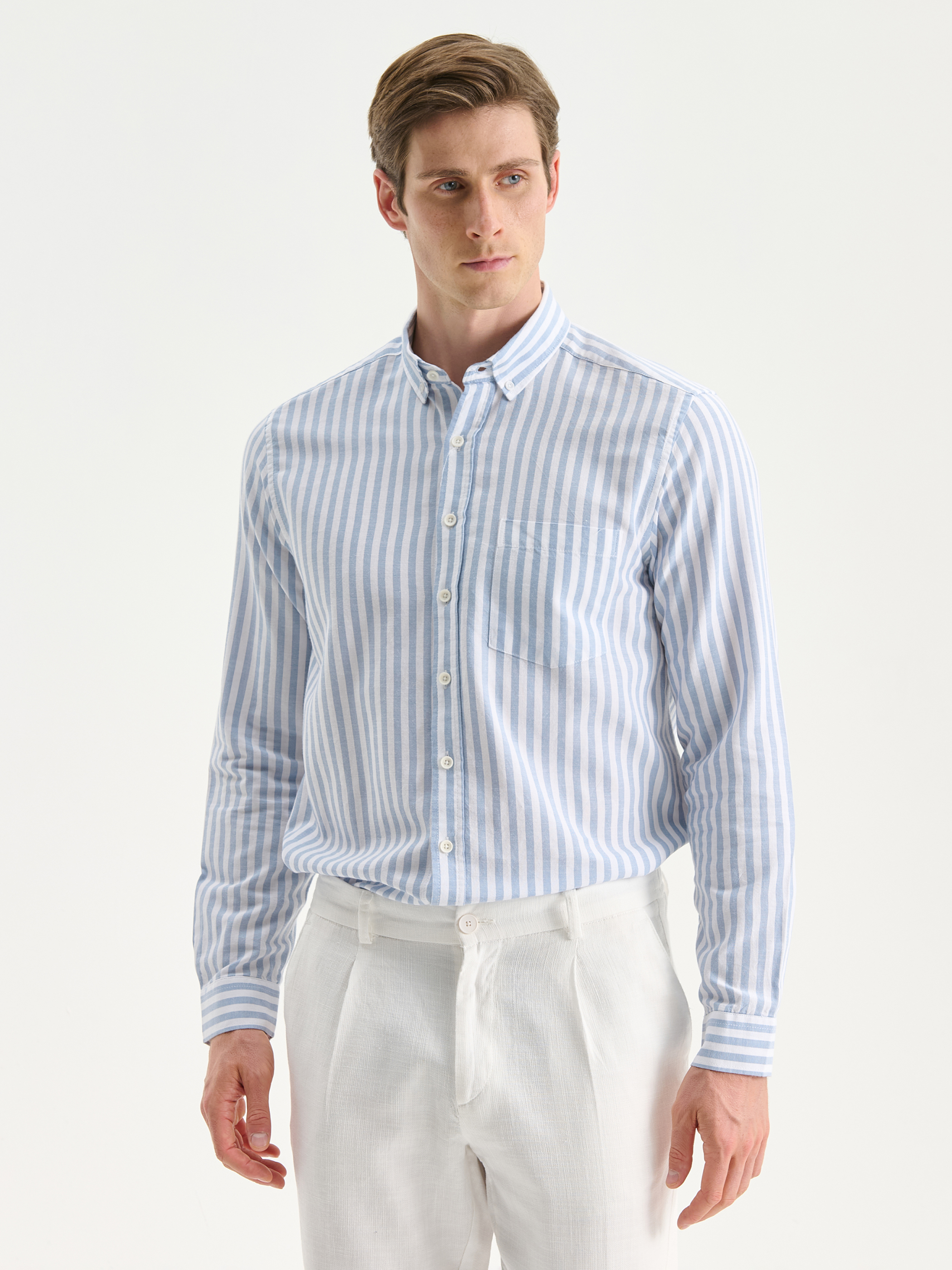 SOUTHBLUE Regular Fit Uzun Kollu Çizgili Erkek Gömlek